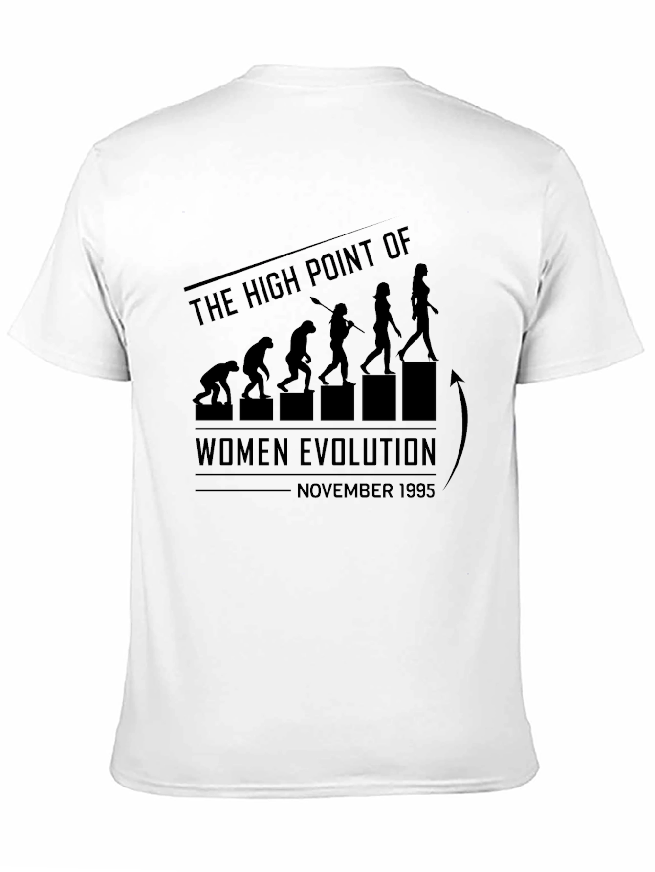 Black Funny Women's Evolution November 1995 Graphic T-Shirt view 11