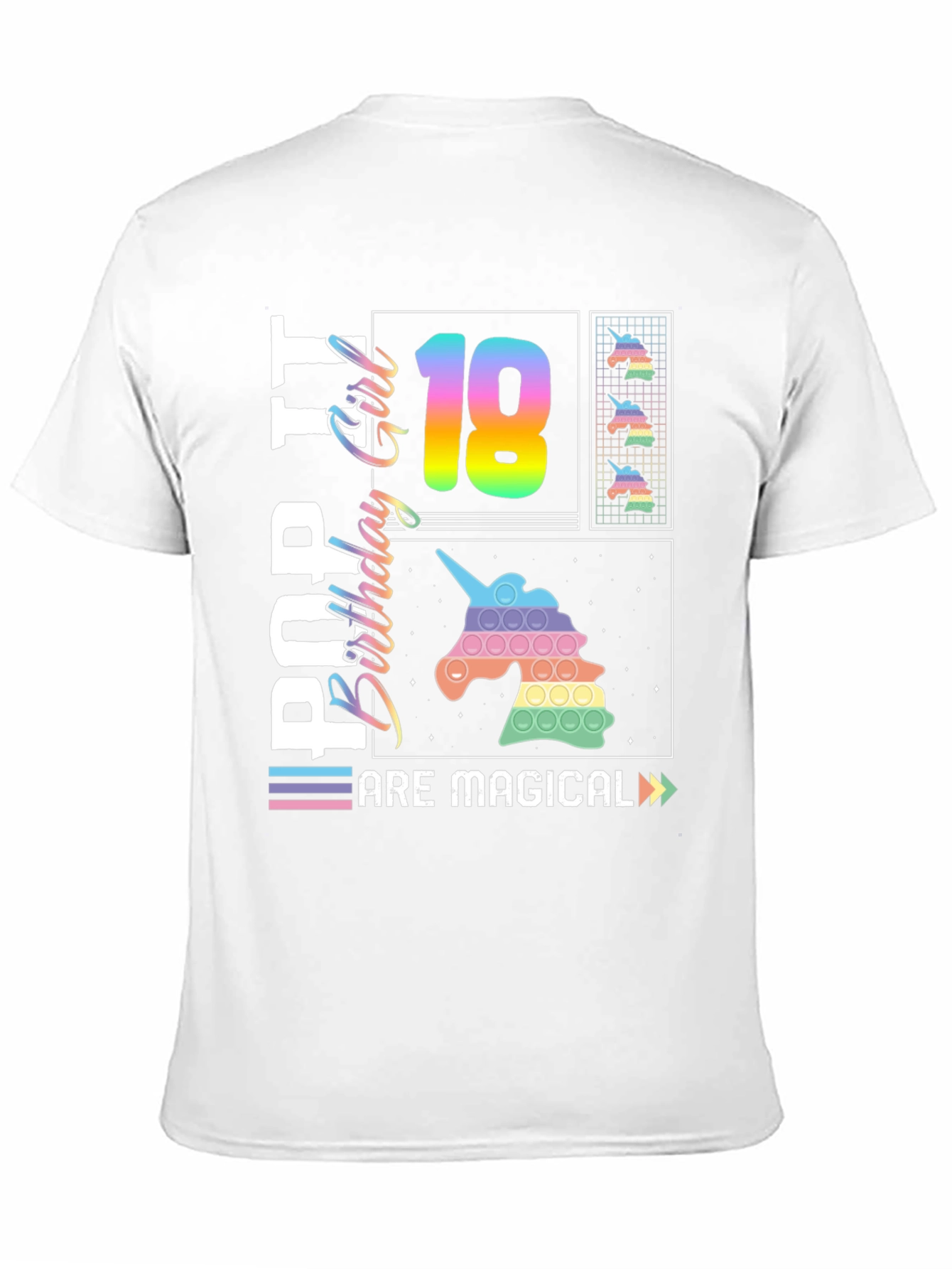 Black Pop It 18th Birthday Girl T-Shirt view 11