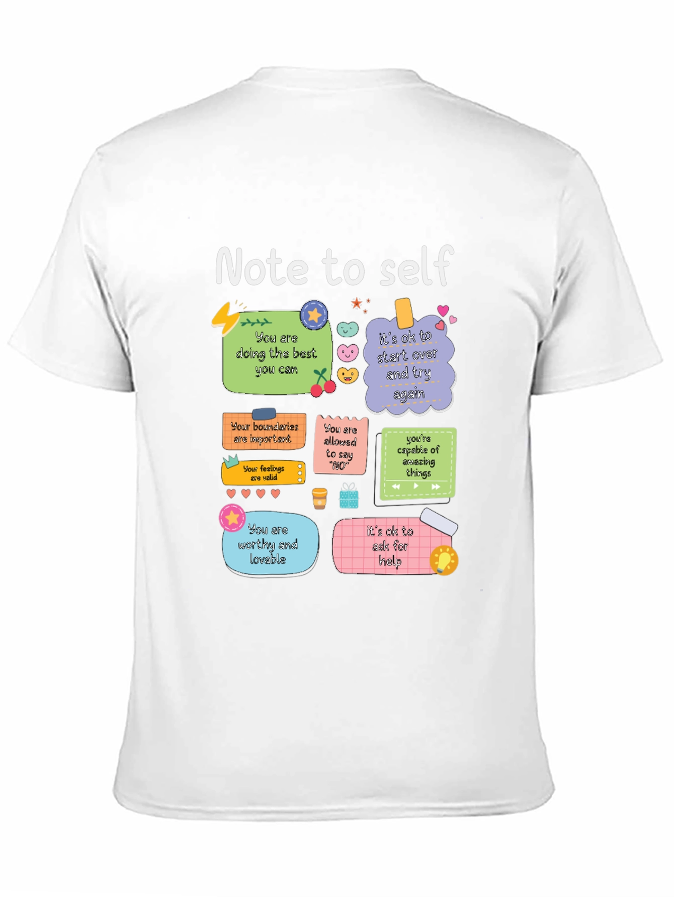 Black Note to Self Graphic T-Shirt, Positive Affirmations Tee view 11