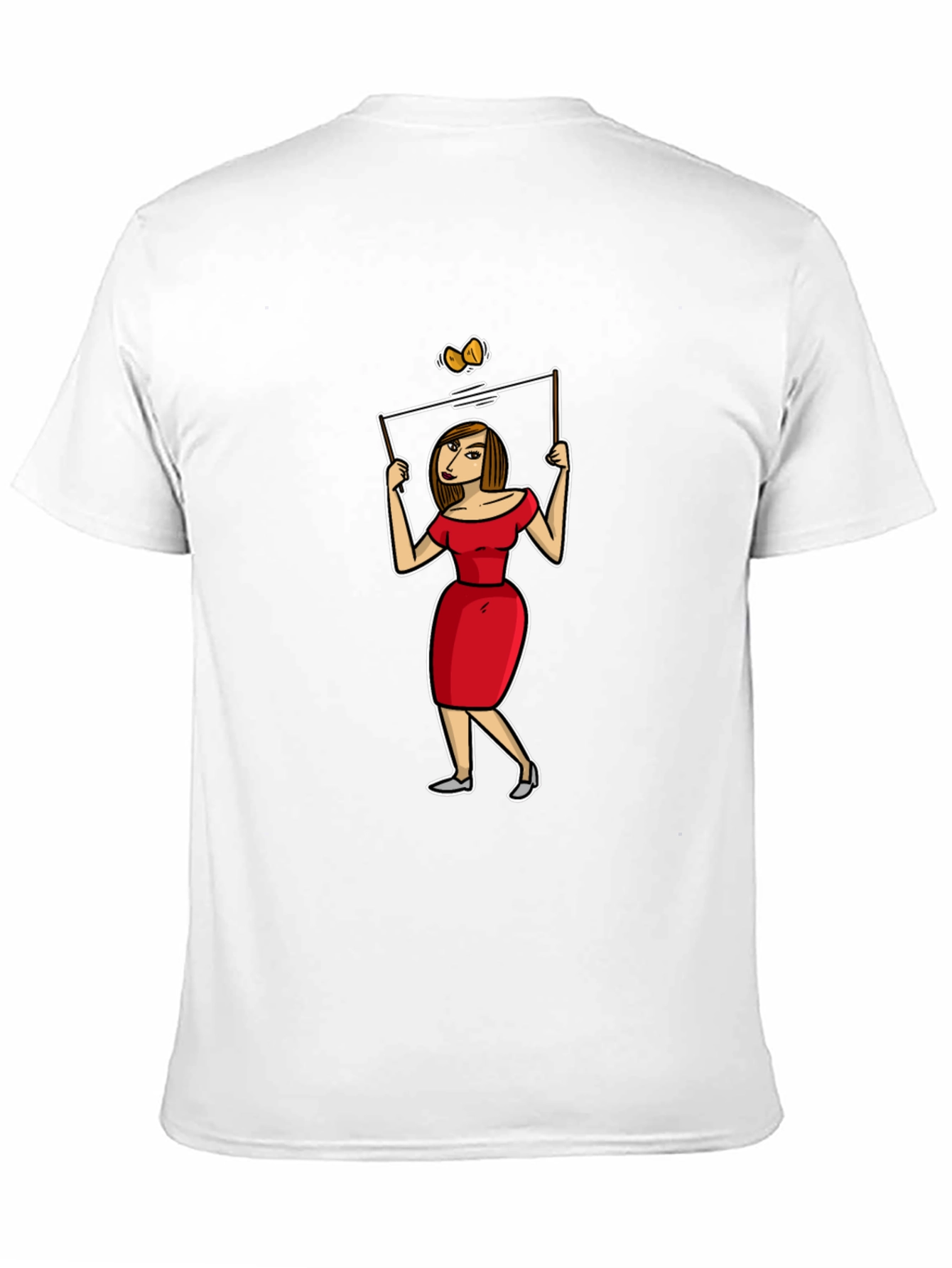 Black Cartoon Woman T-Shirt - Quirky Graphic Tee view 11