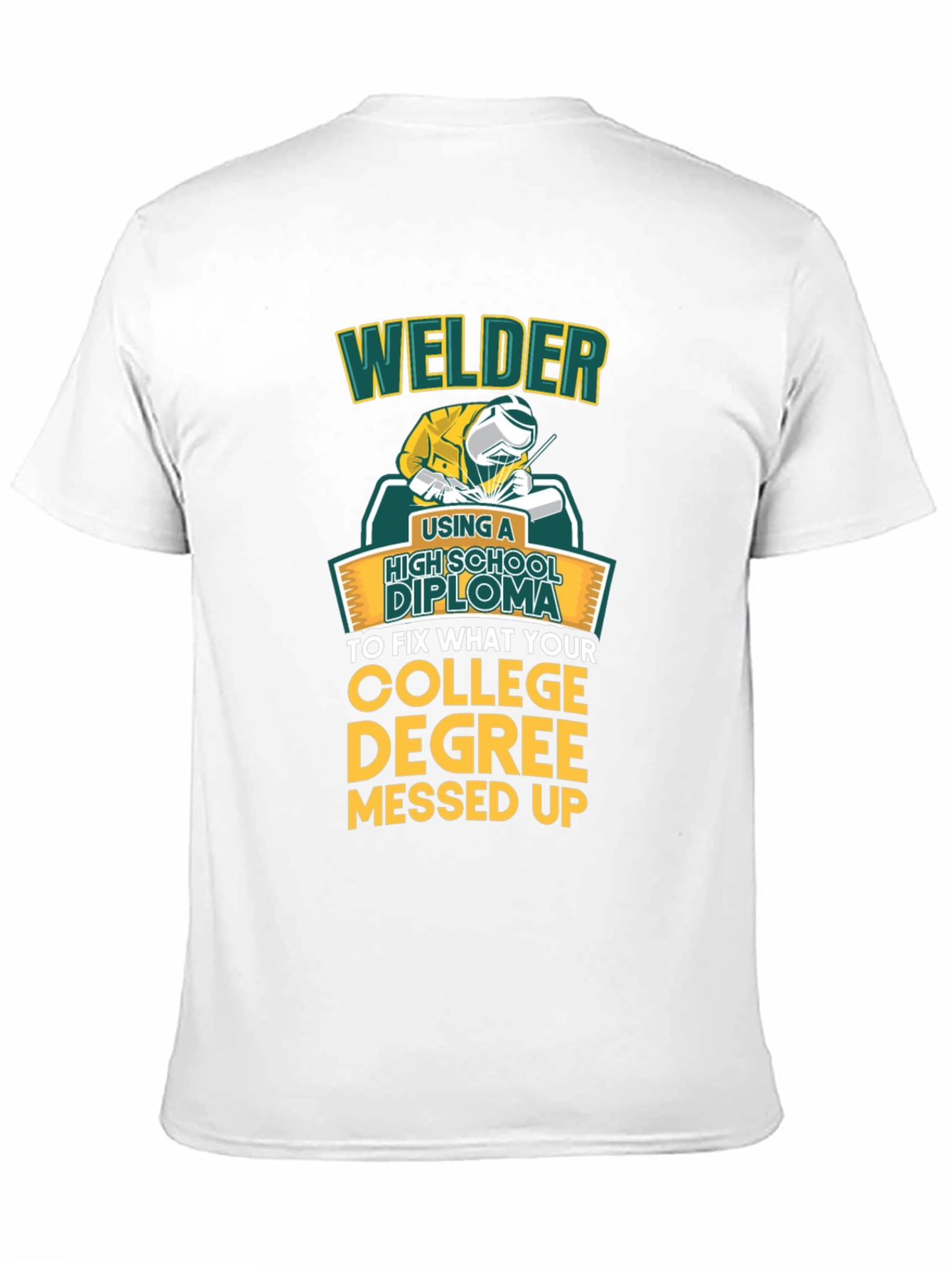 Black Welder High School Diploma Funny Black T-Shirt view 11