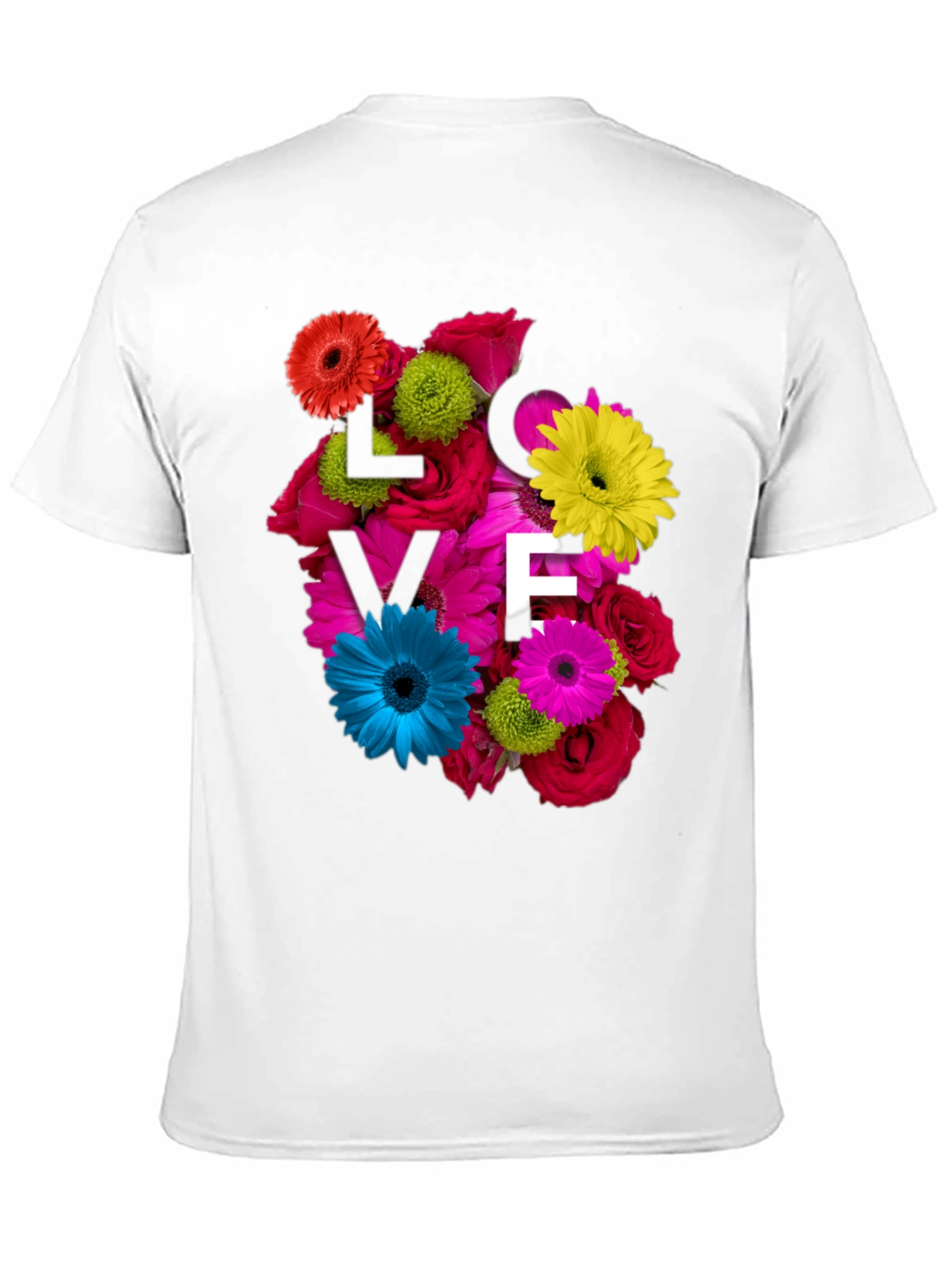 Black Floral Love T-Shirt - Unique Design view 11