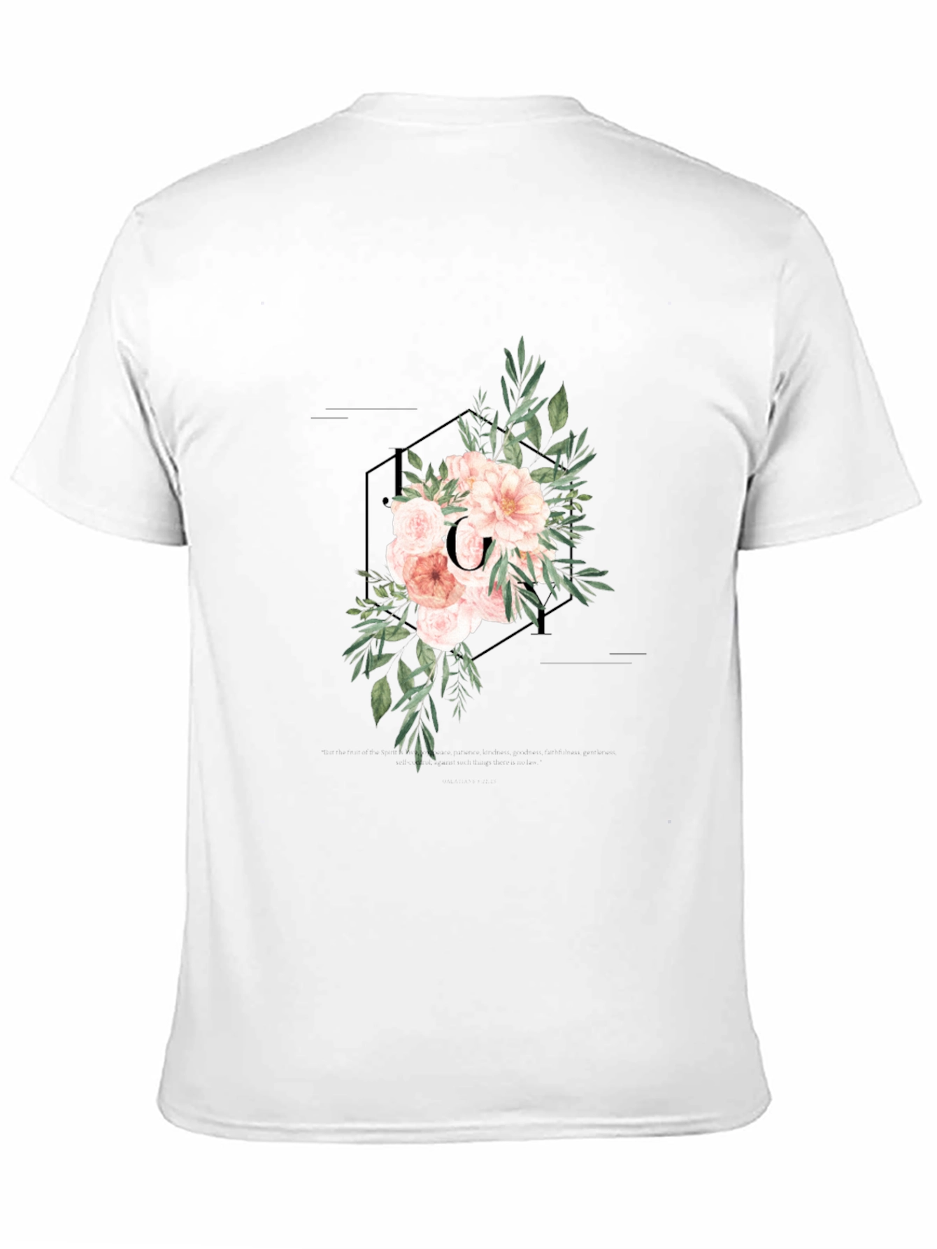 Black Floral Initial C Black T-Shirt view 11