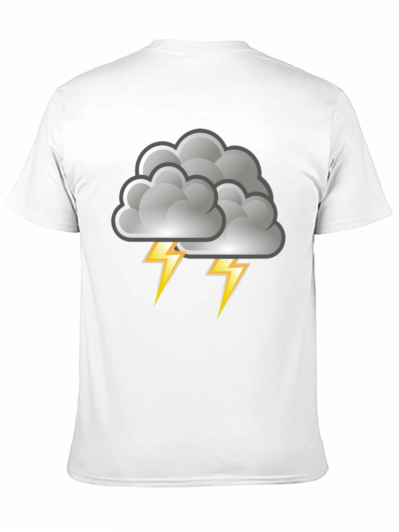 Black Stormy Weather T-Shirt - Cloud Lightning Design view 11