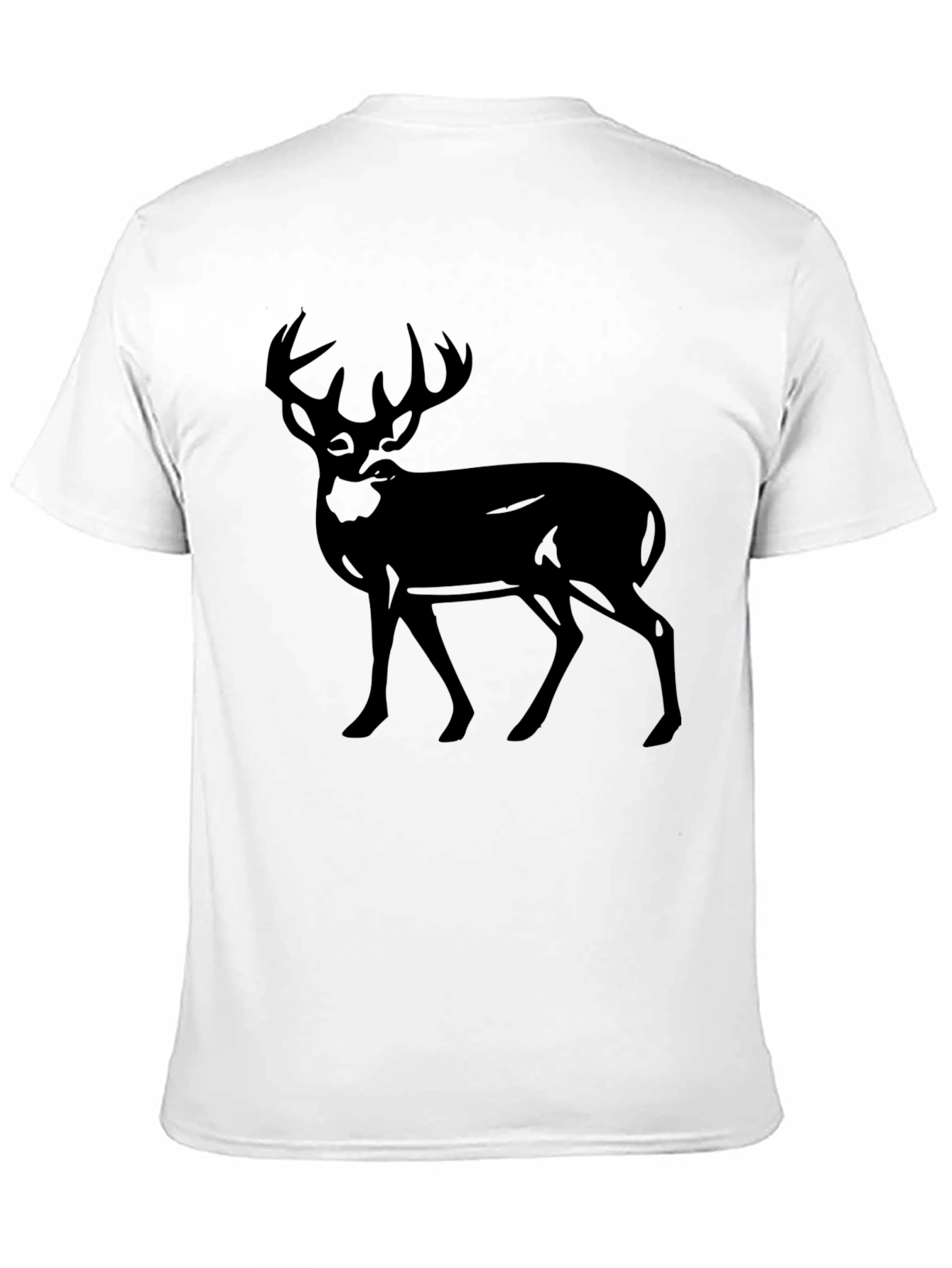 Black Men's Deer Graphic Black T-Shirt view 11
