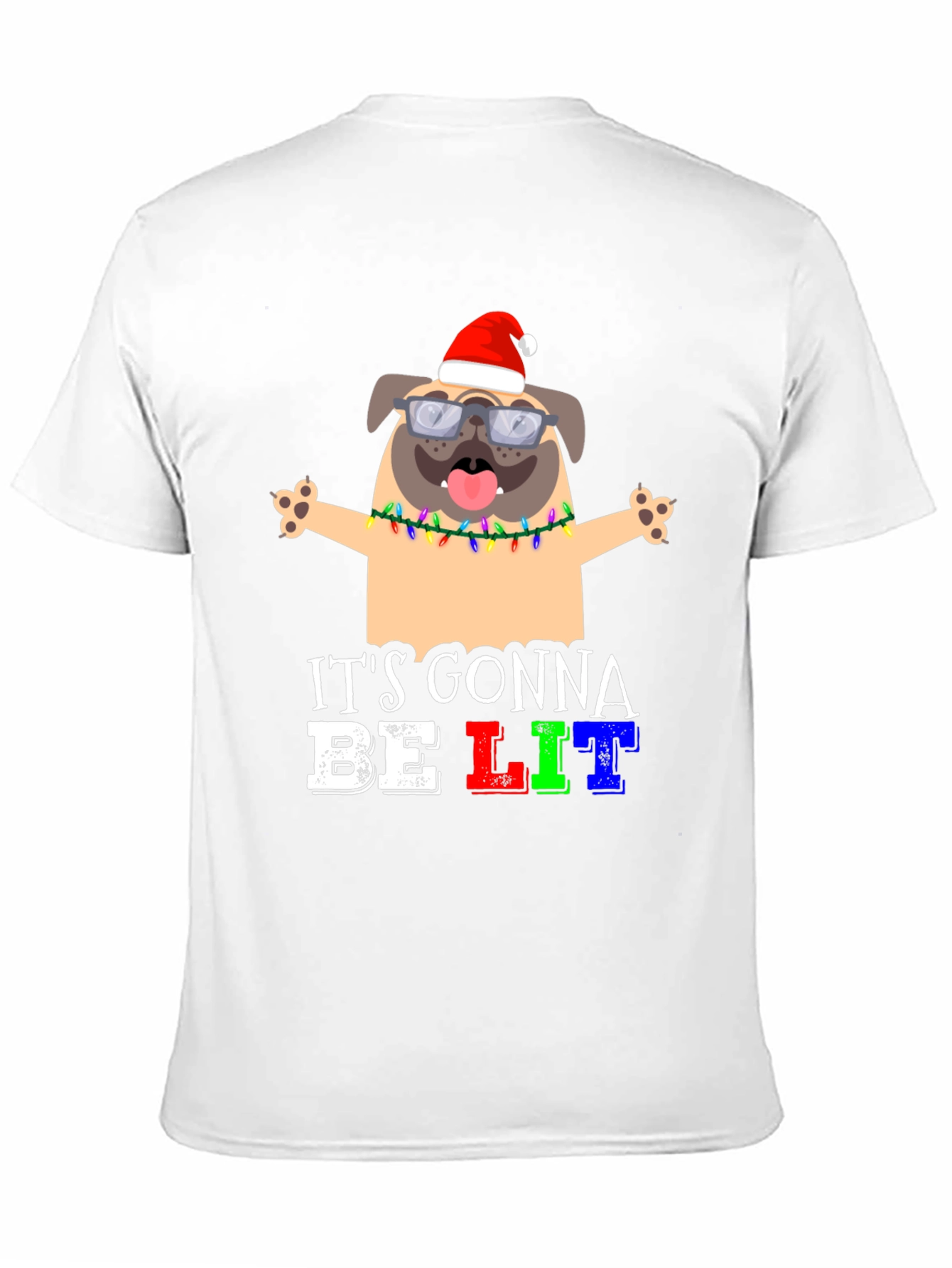 Black It's Gonna Be Lit Pug Christmas T-Shirt view 11