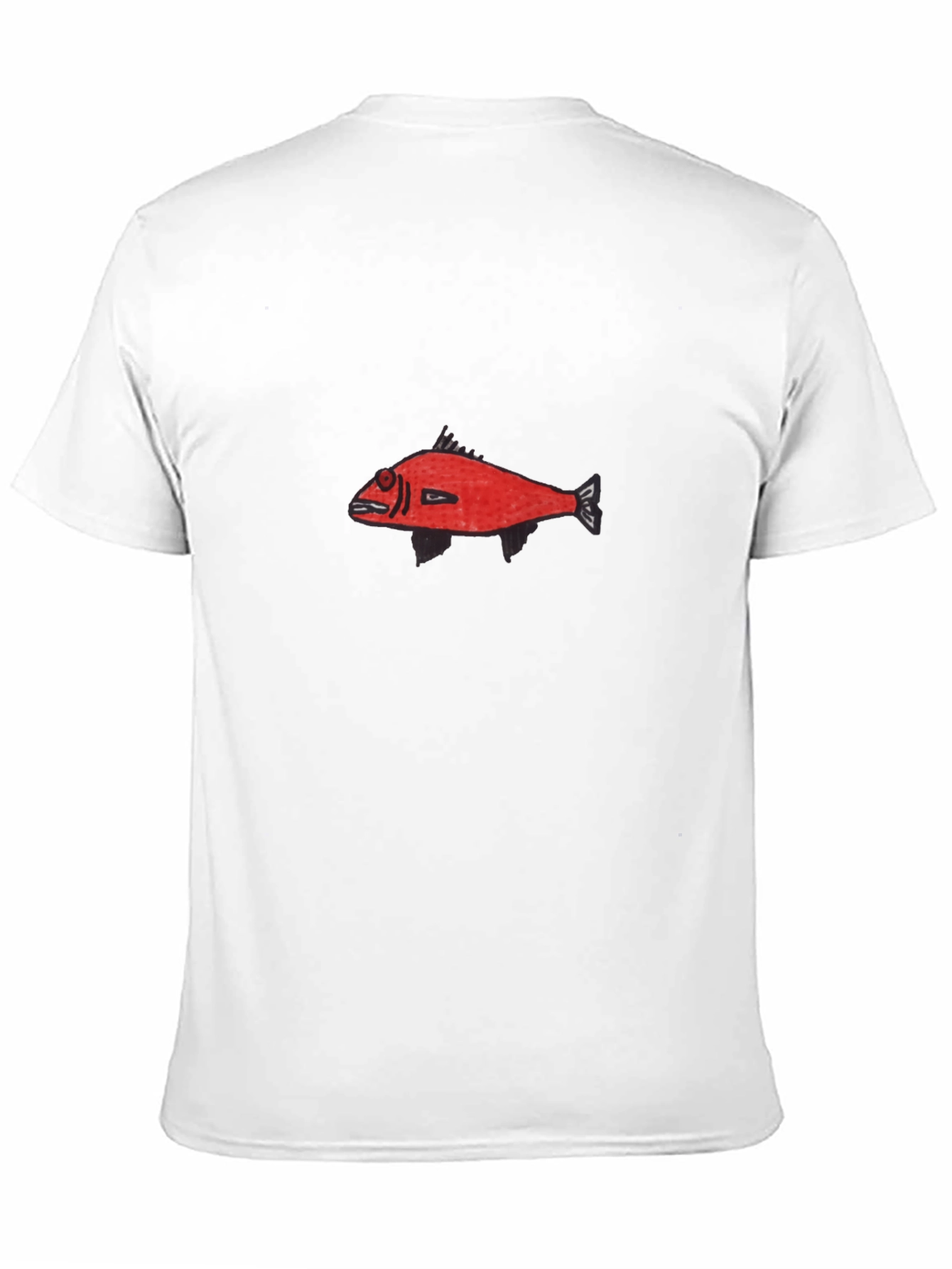 Black Red Fish Graphic Black T-Shirt - Unique Design view 11