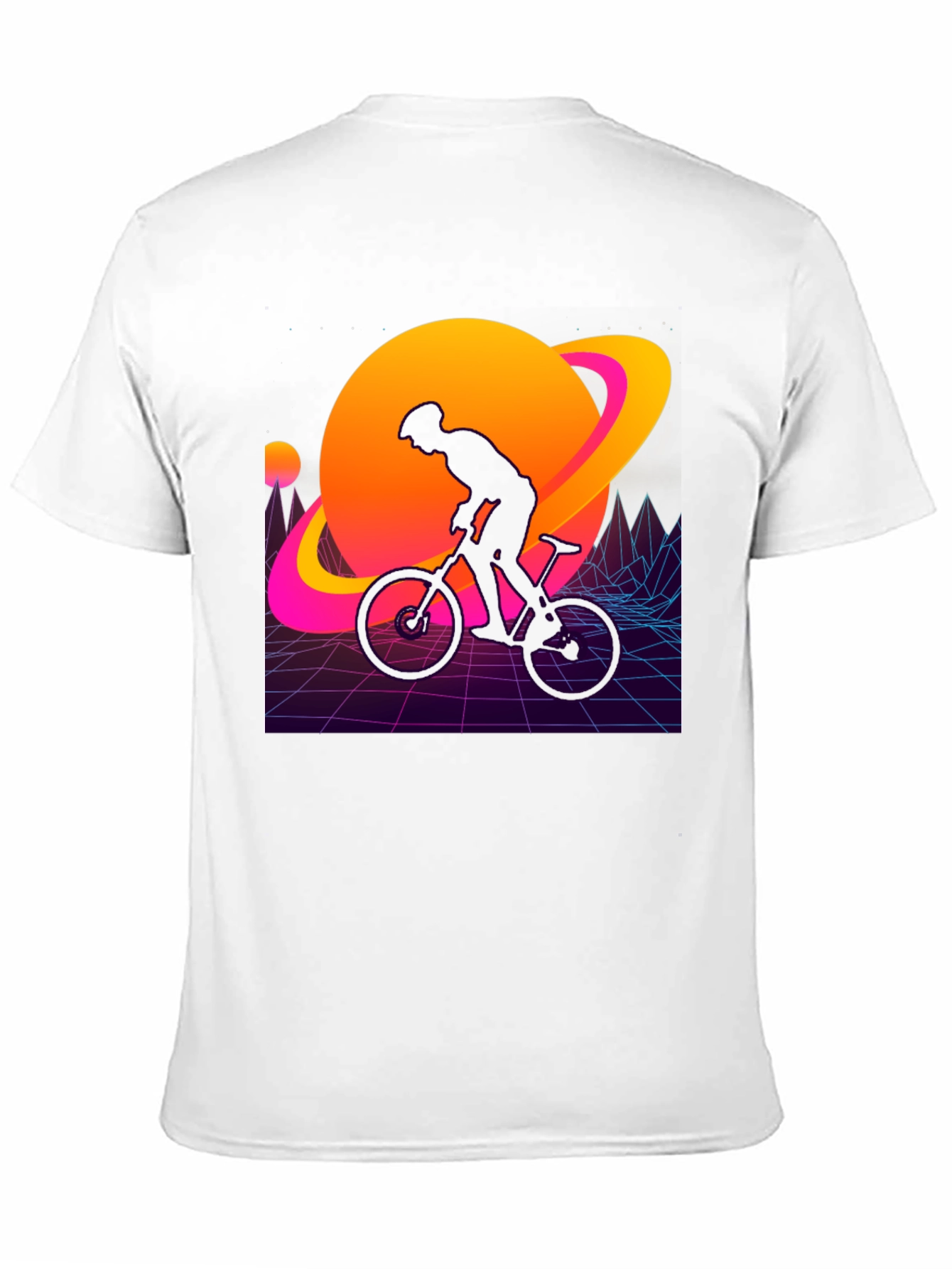 Black Retro Planet Biker Graphic Tee view 11