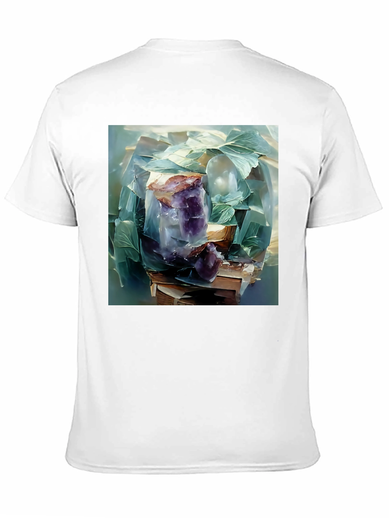 Black Amethyst Crystal Stack T-Shirt - Artistic Graphic Tee view 11