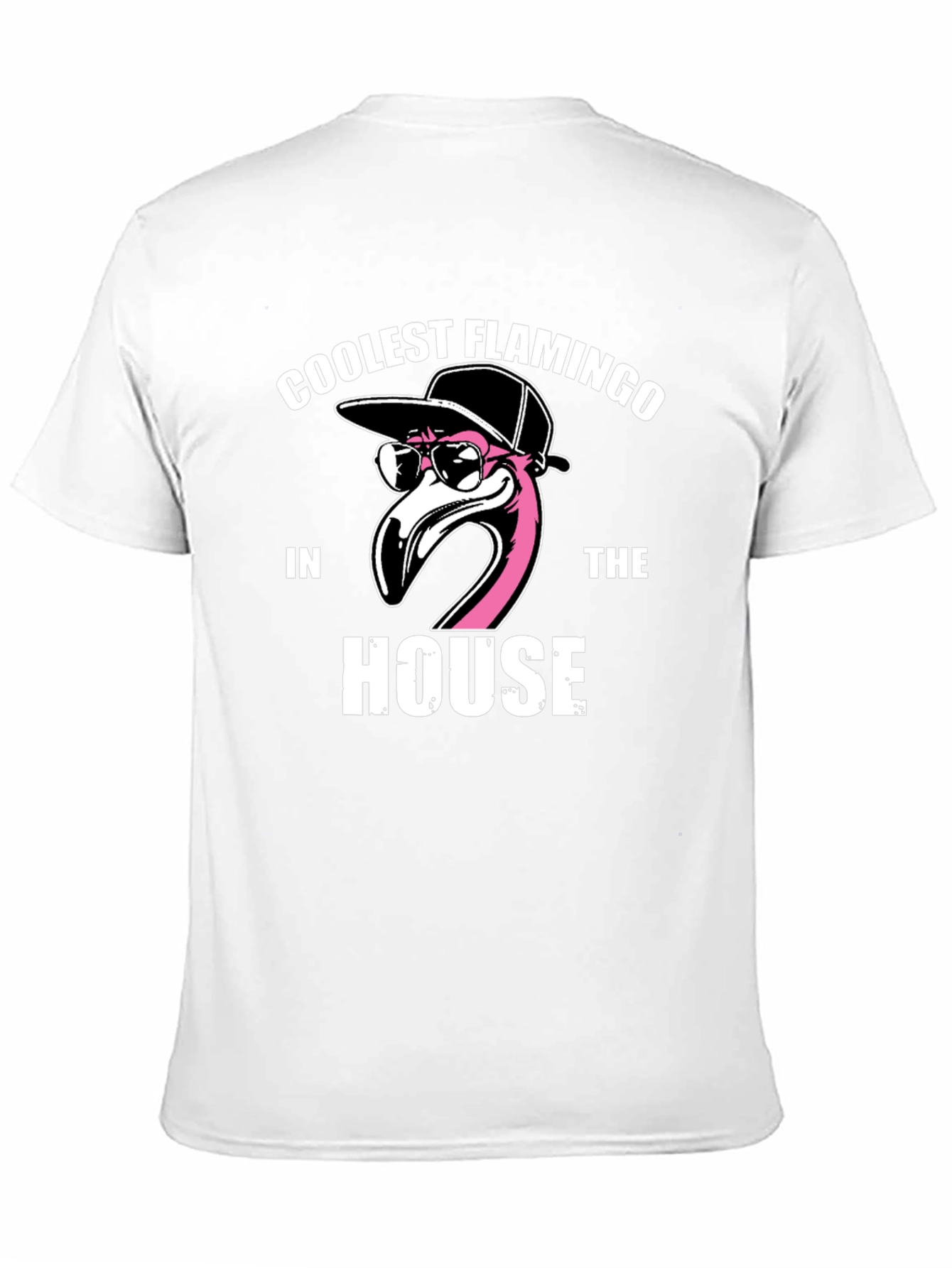Black Coolest Flamingo in the House Black Graphic Tee view 11