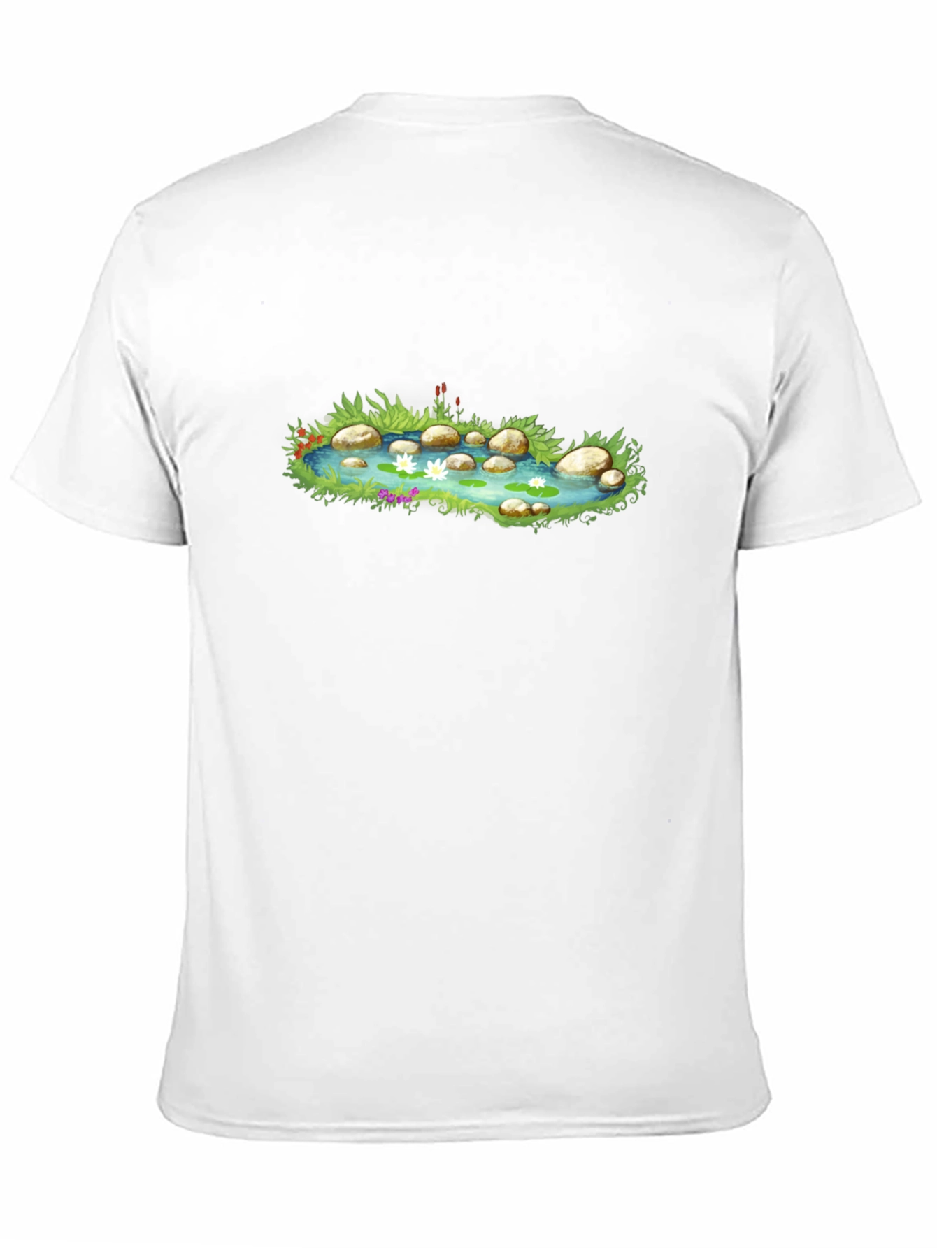 Black Pond Design Black T-Shirt view 11