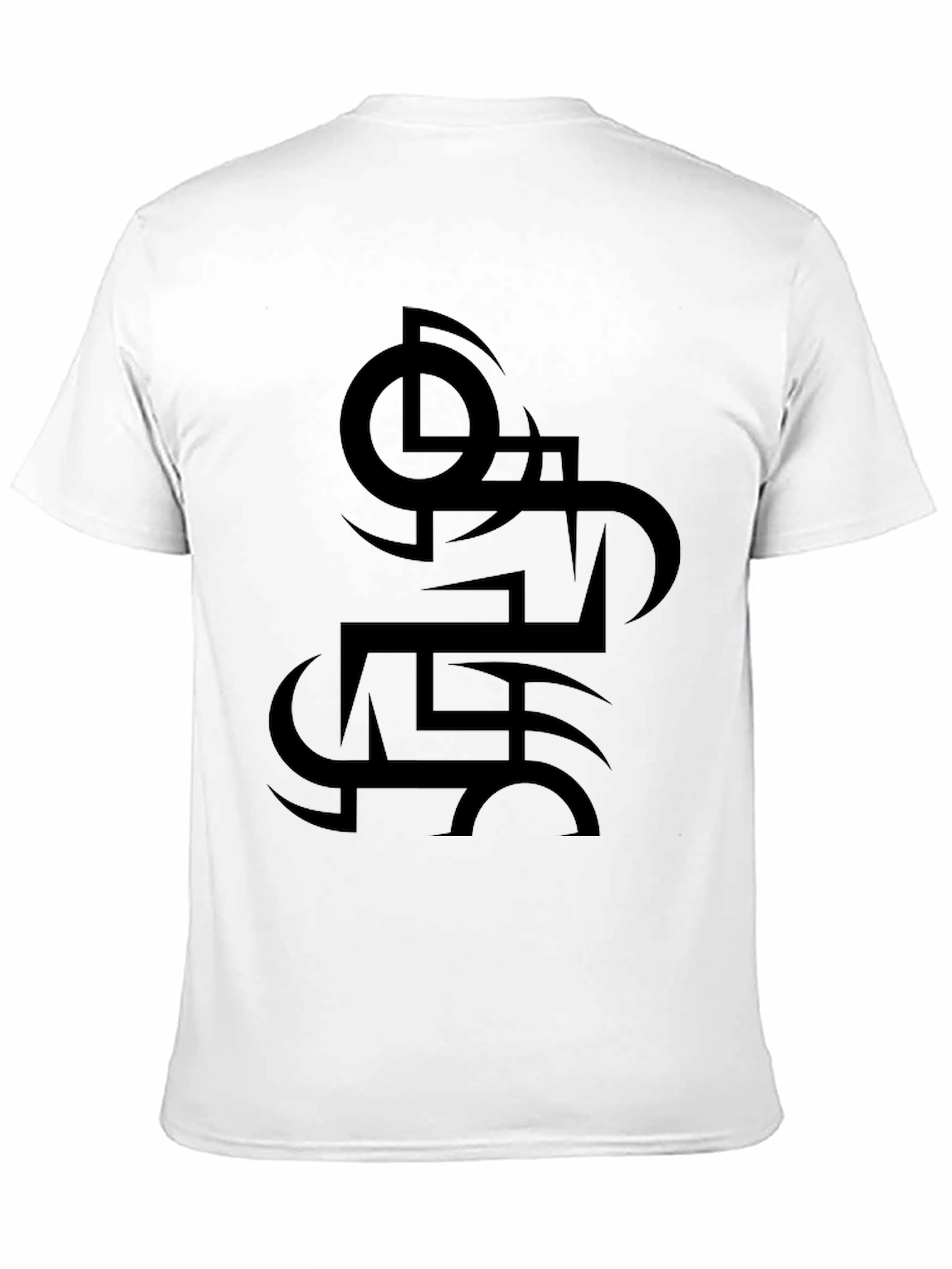 Black Abstract Graphic Tee - Black Cotton Blend view 11