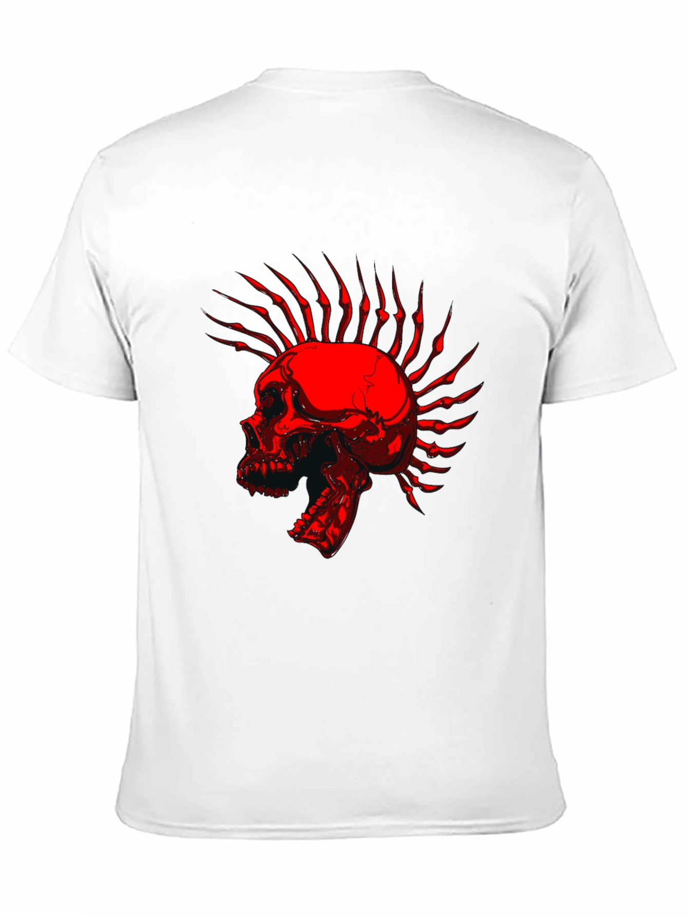 Black Skull Mohawk Graphic T-Shirt - Edgy Style view 11