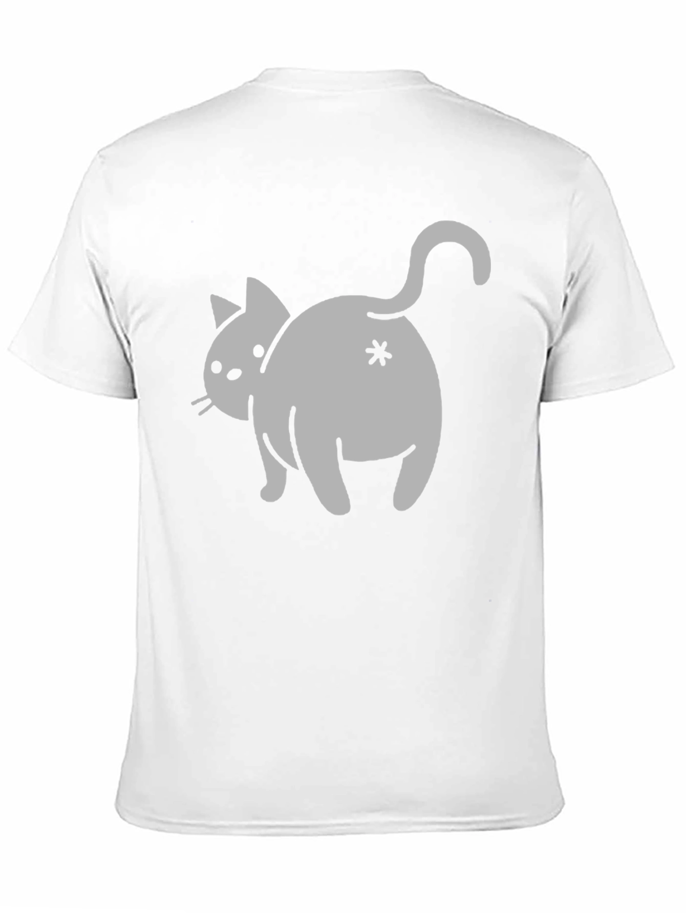 Black Funny Cat Butt T-Shirt - Black Cotton Blend view 11