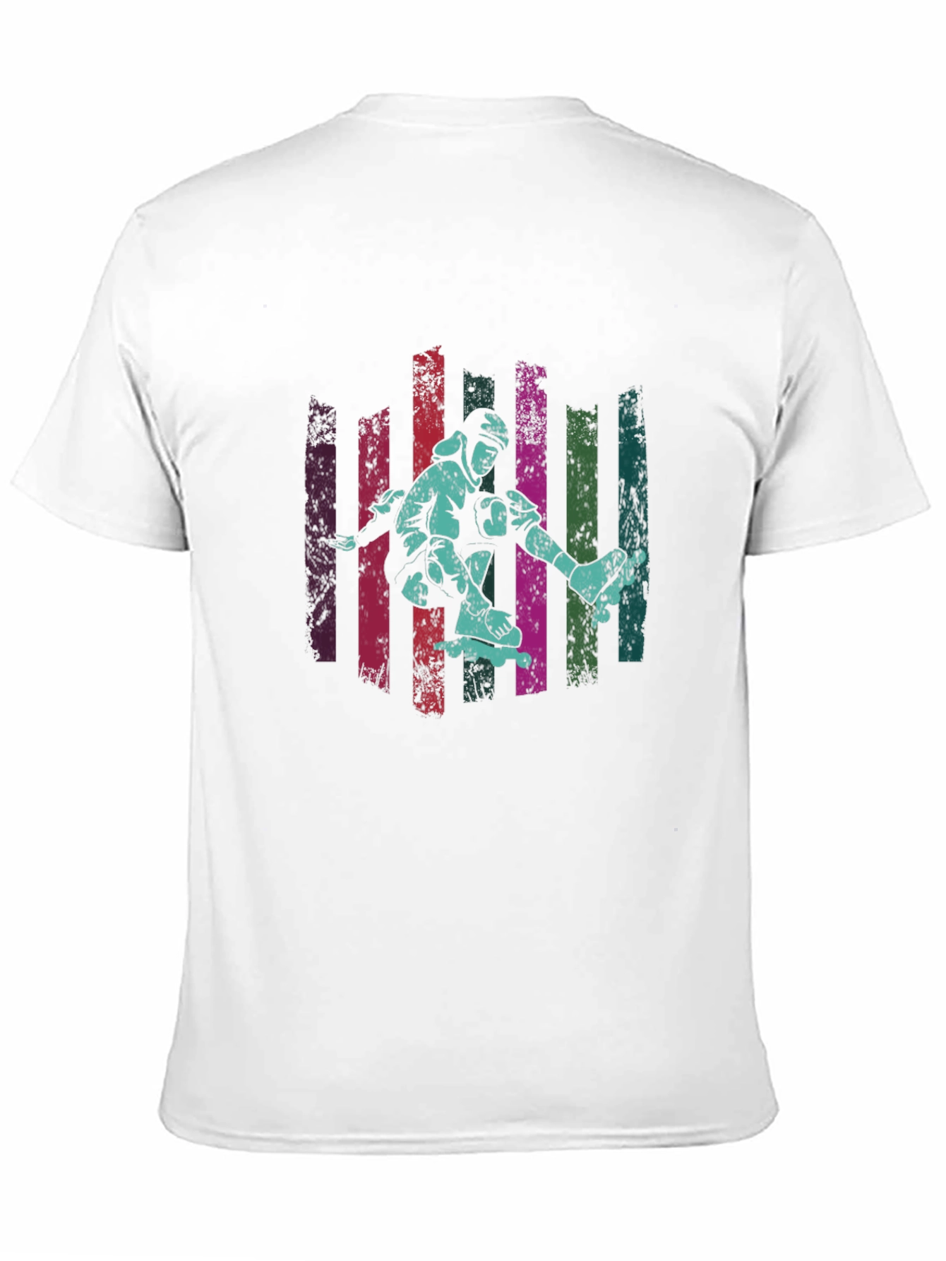 Black Retro Skateboarder Graphic Tee - Black Casual T-Shirt view 11