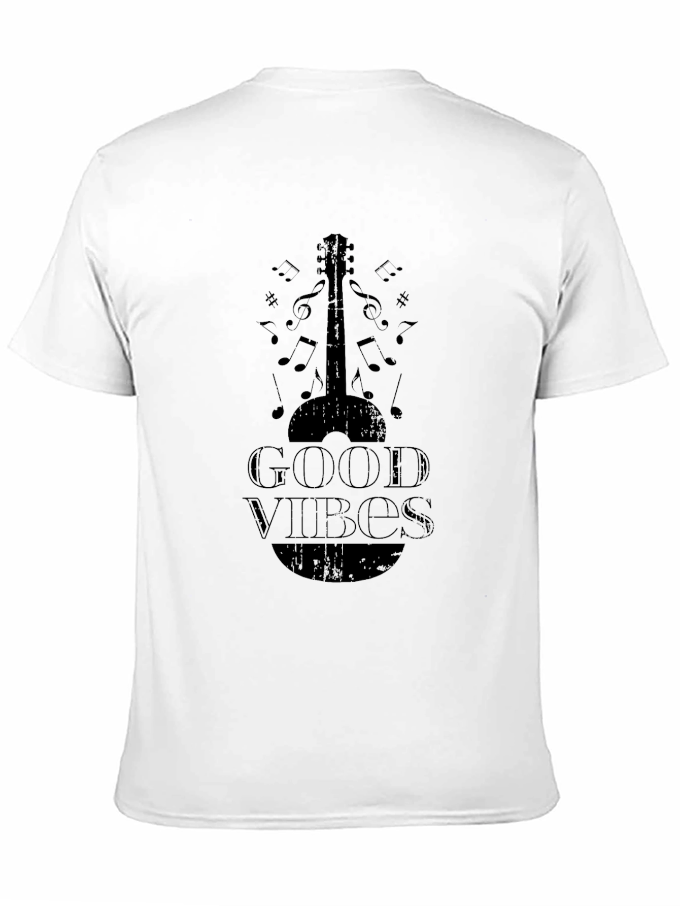 Black Good Vibes Guitar Graphic Tee - Black view 11