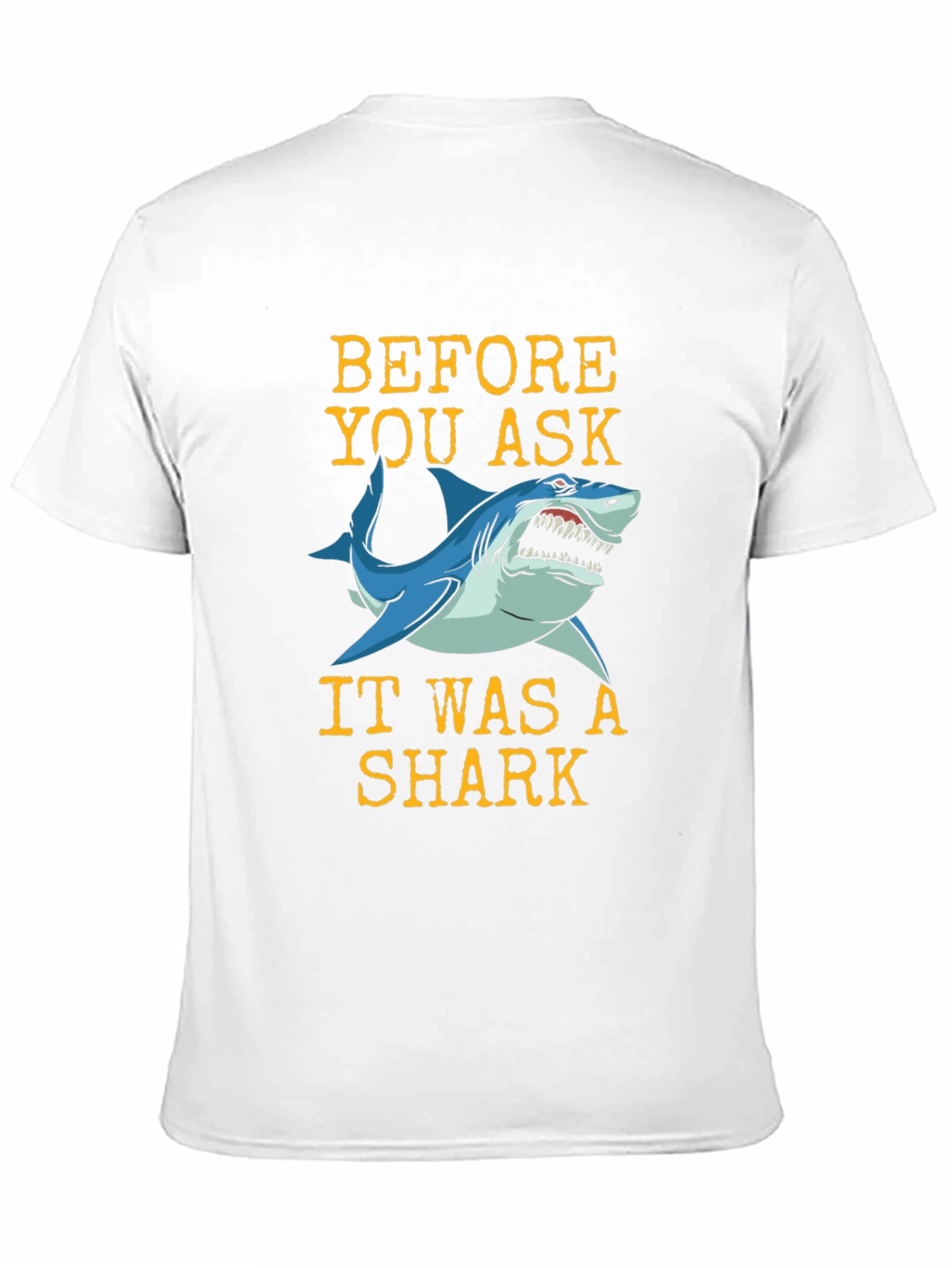 Black Funny Shark Bite T-Shirt - Before You Ask Graphic Tee view 11