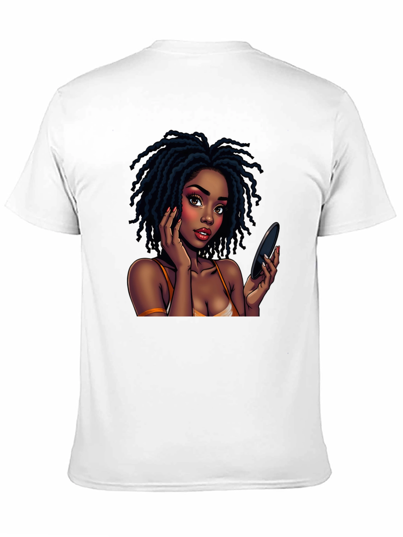 Black Black T-Shirt with Animated Girl Graphic view 11