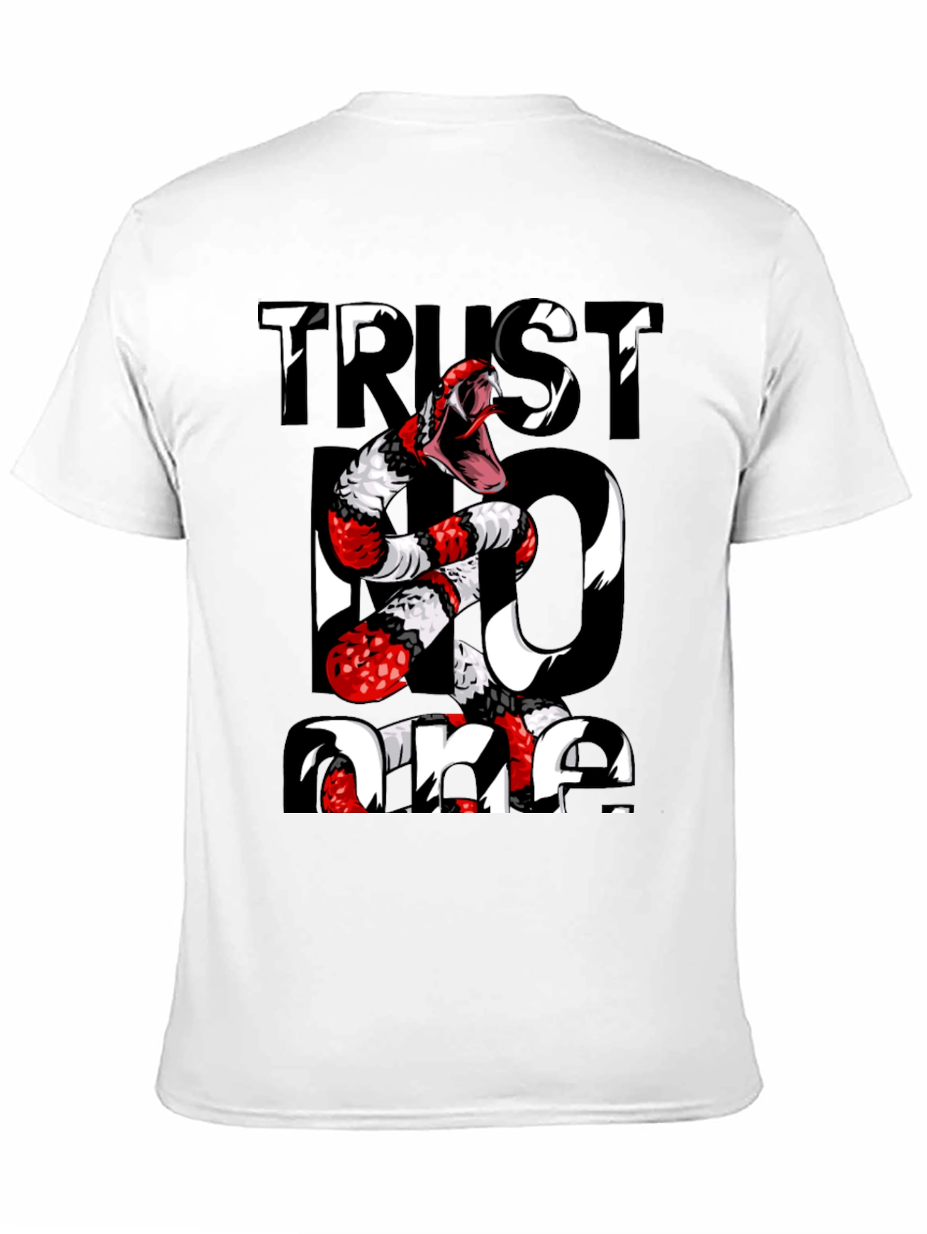 Black Trust No One Snake Graphic Tee - Black view 11