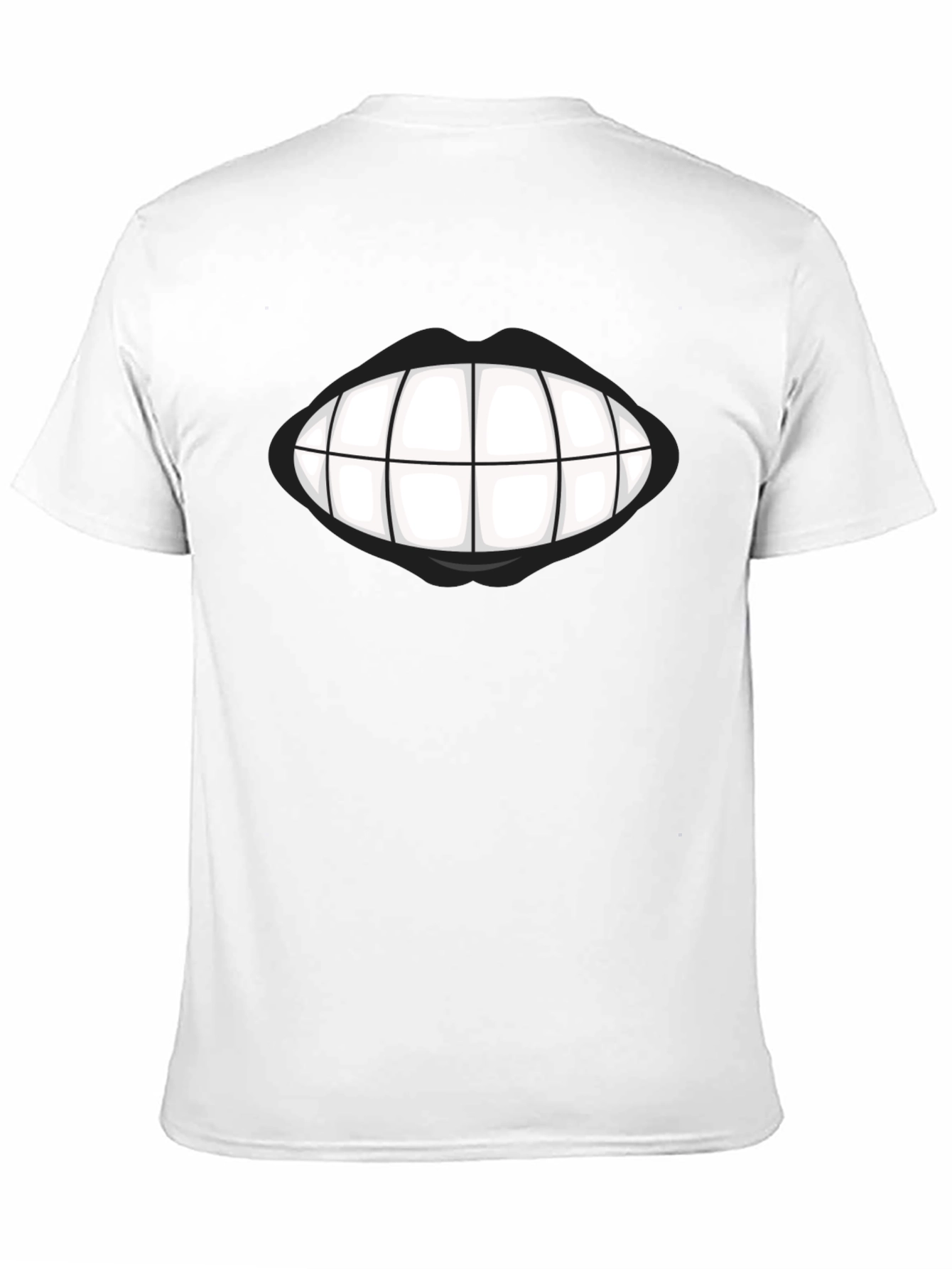 Black Grinning Teeth Graphic Tee - Bold Black T-Shirt view 11