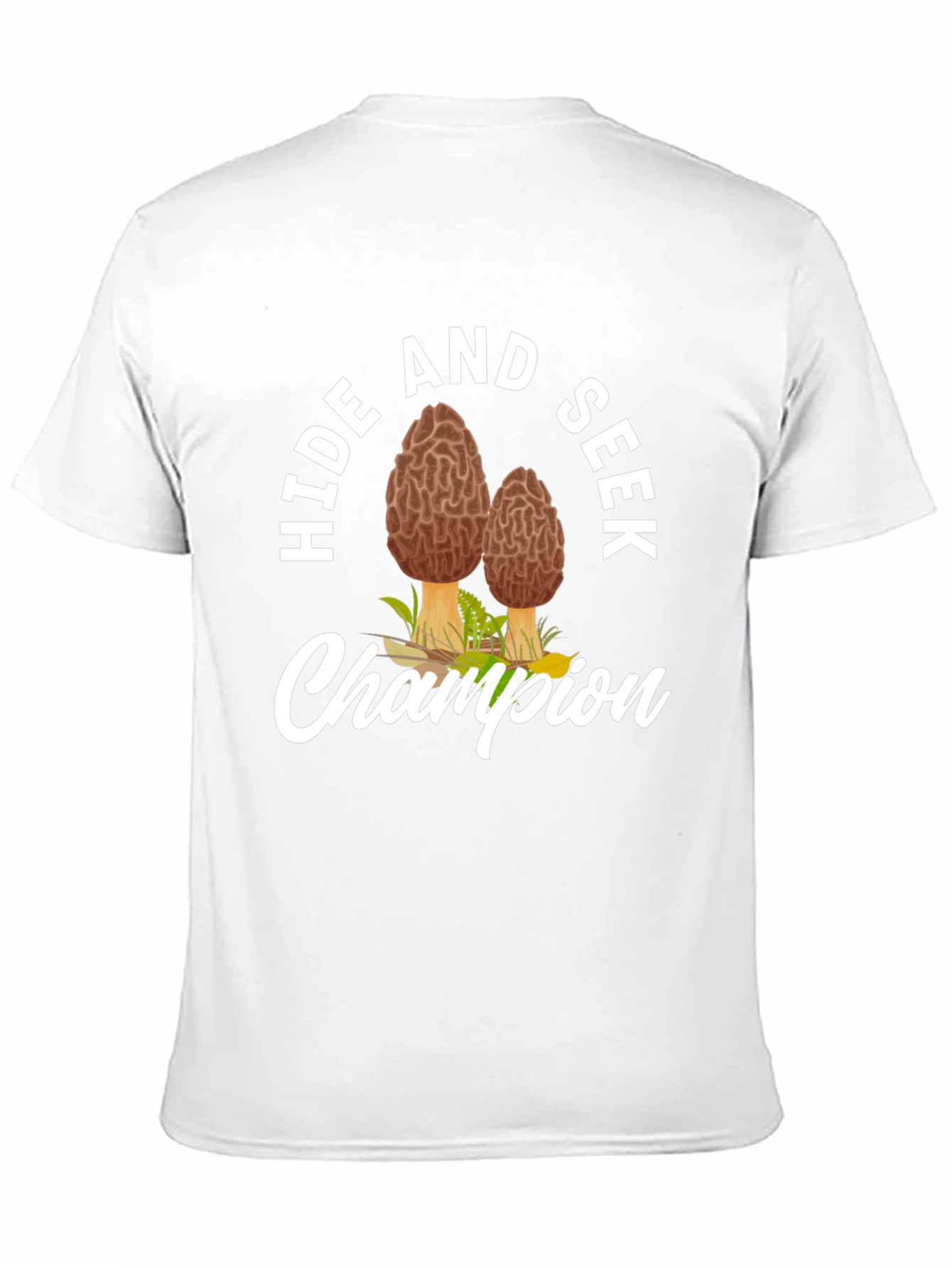 Black Hide and Seek Champion Morel Mushroom T-Shirt view 11