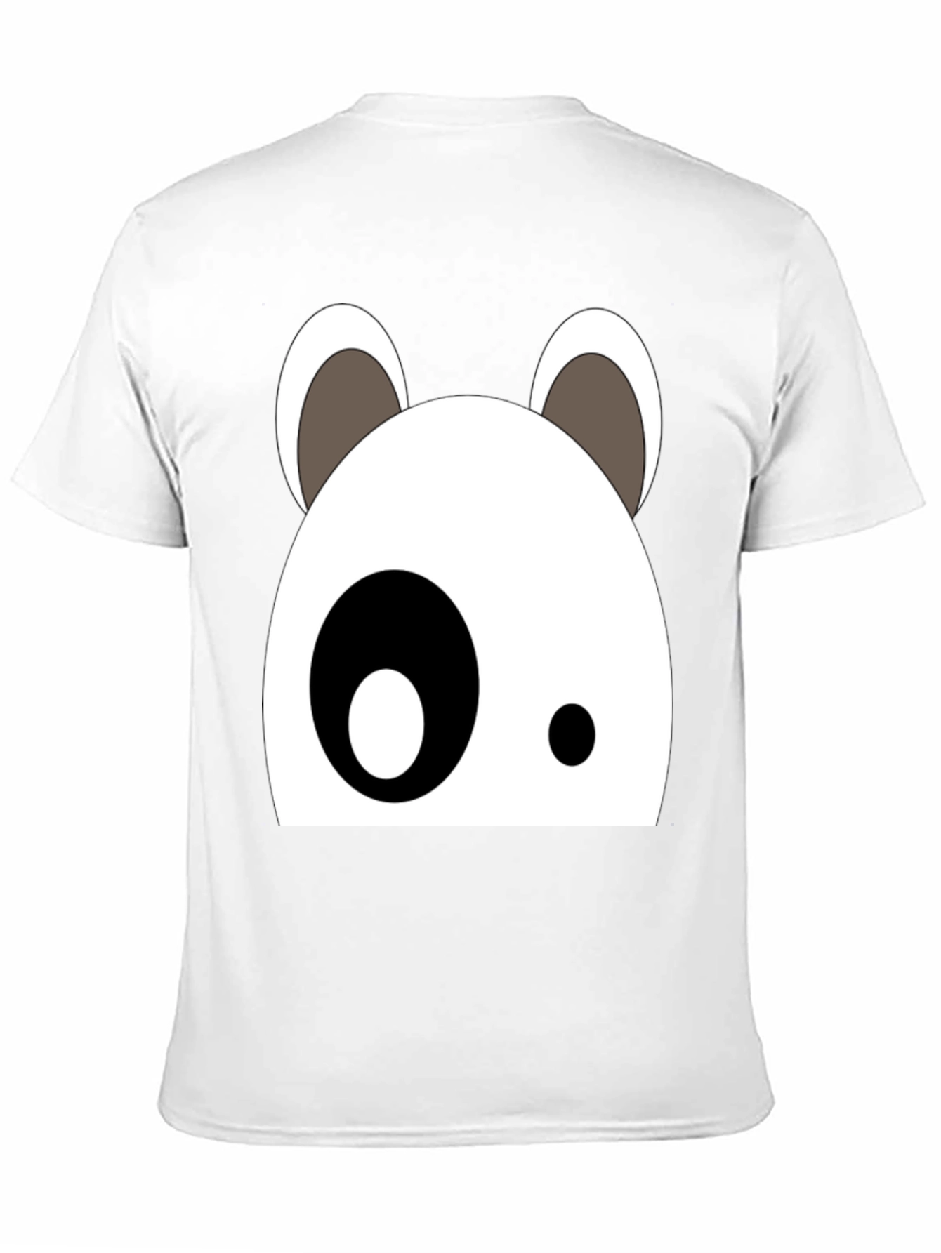 Black Cartoon Panda Face Black Graphic Tee view 11