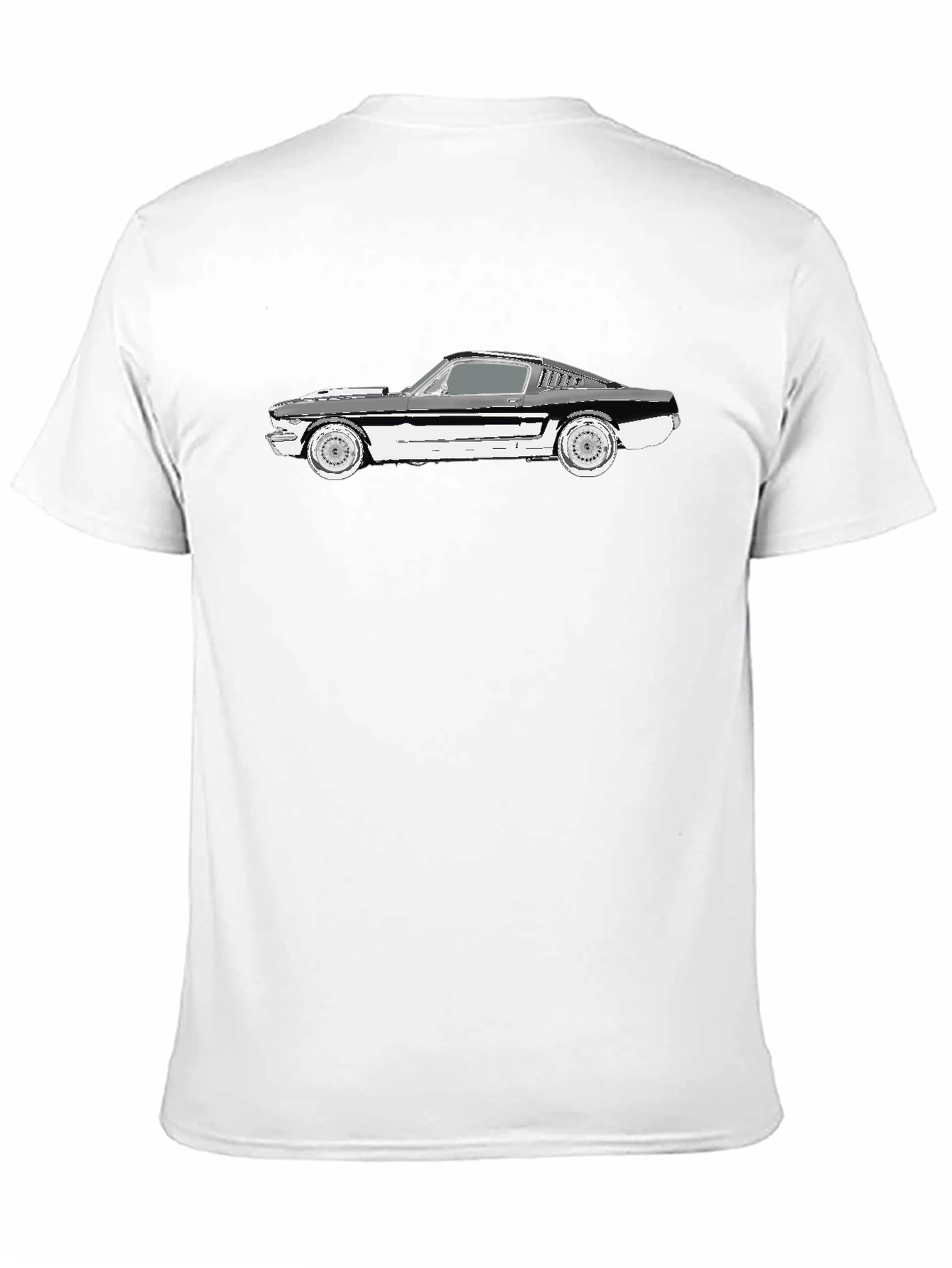 Black Classic Mustang Car Graphic Tee - Black view 11
