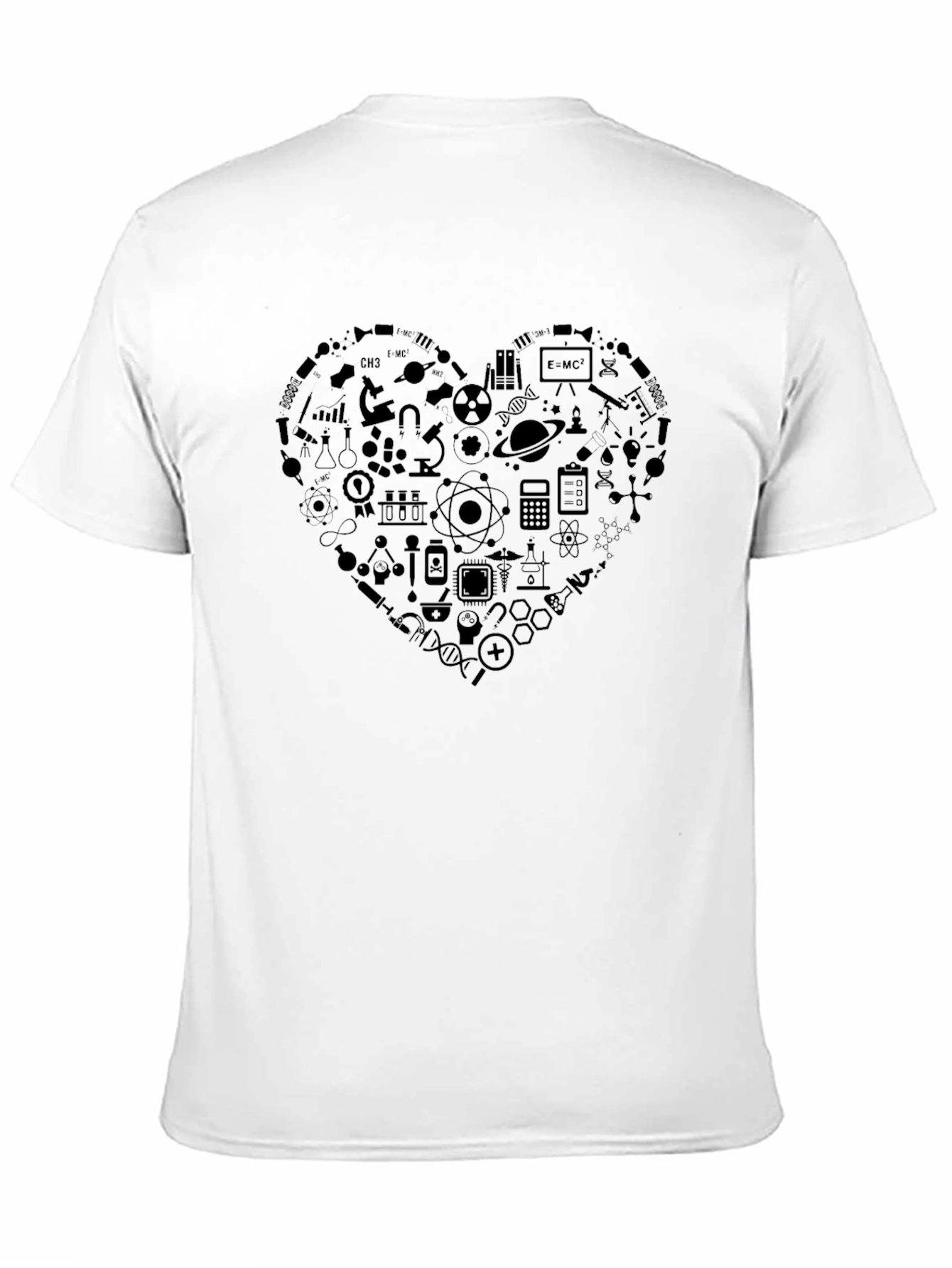 Black Science Heart Graphic Tee - Black Crew Neck T-Shirt view 11