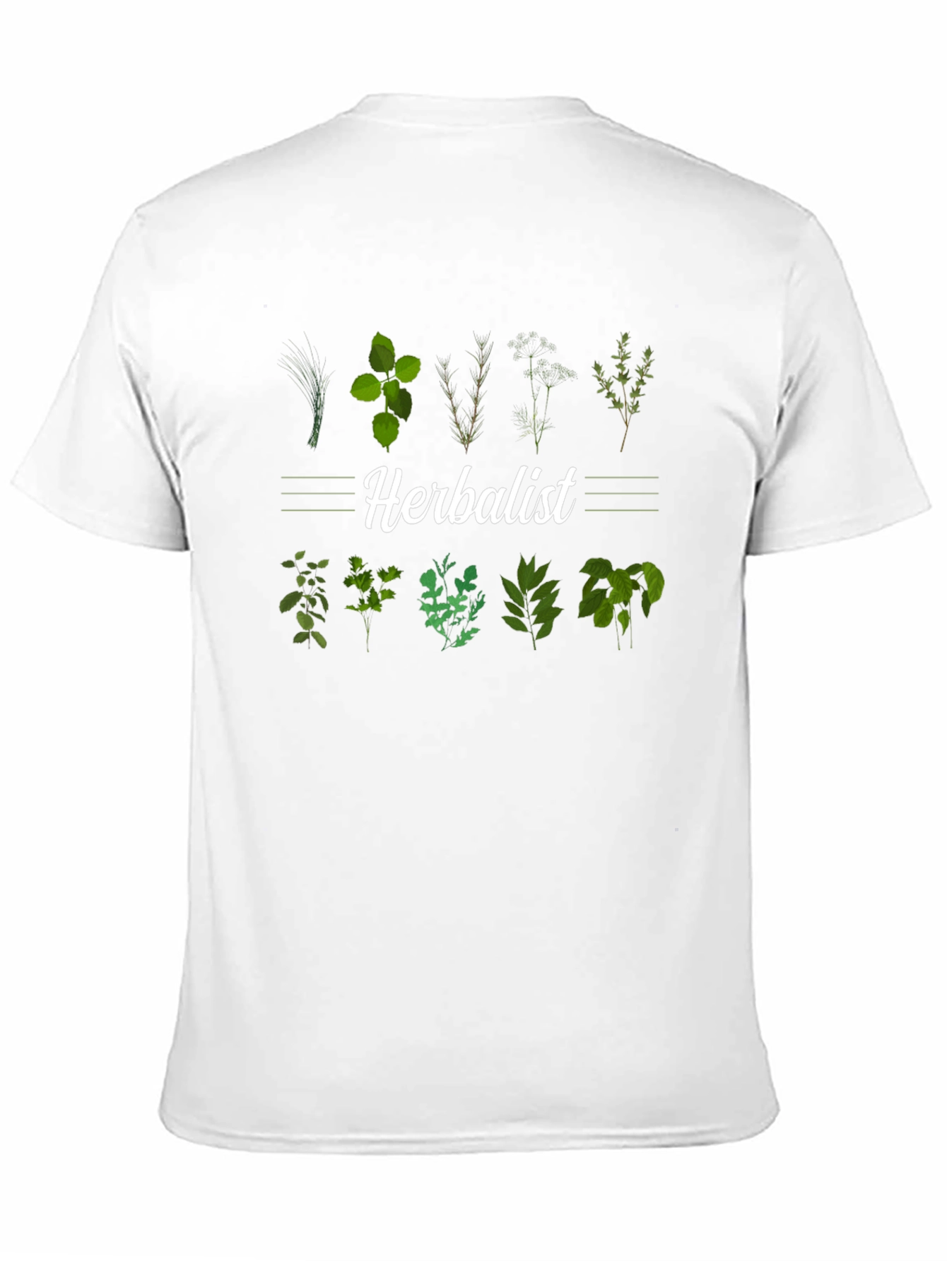 Black Herbalist T-Shirt: Botanical Plant Design view 11