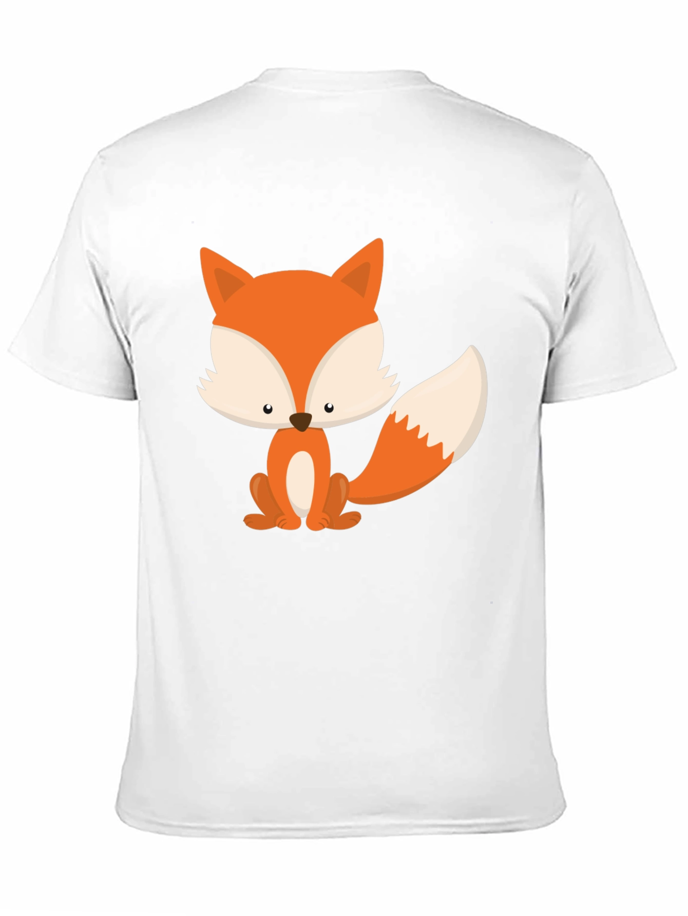 Black Cute Fox Graphic Tee - Black Cotton Blend view 11