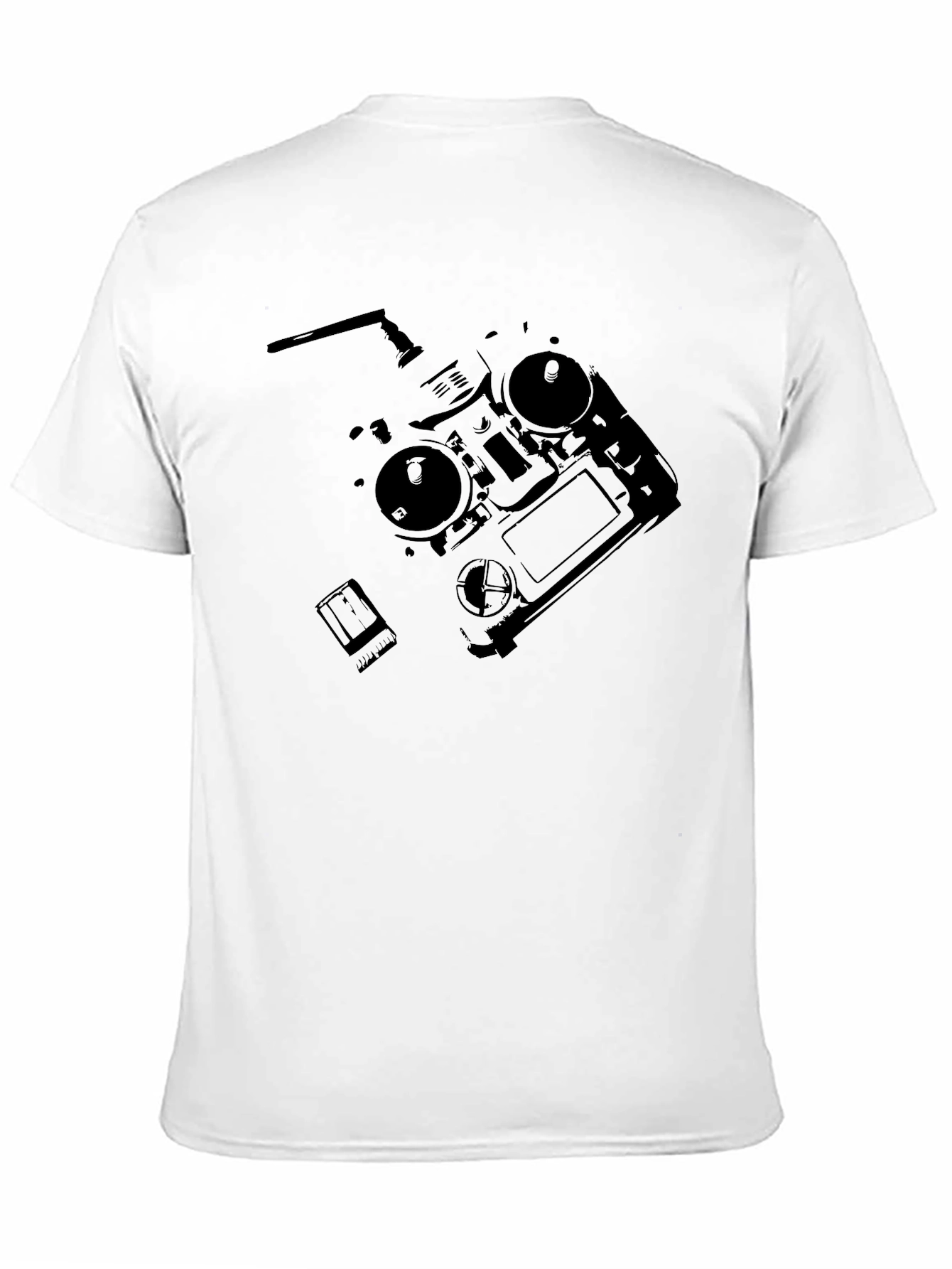 Black Drone Remote Black T-Shirt view 11