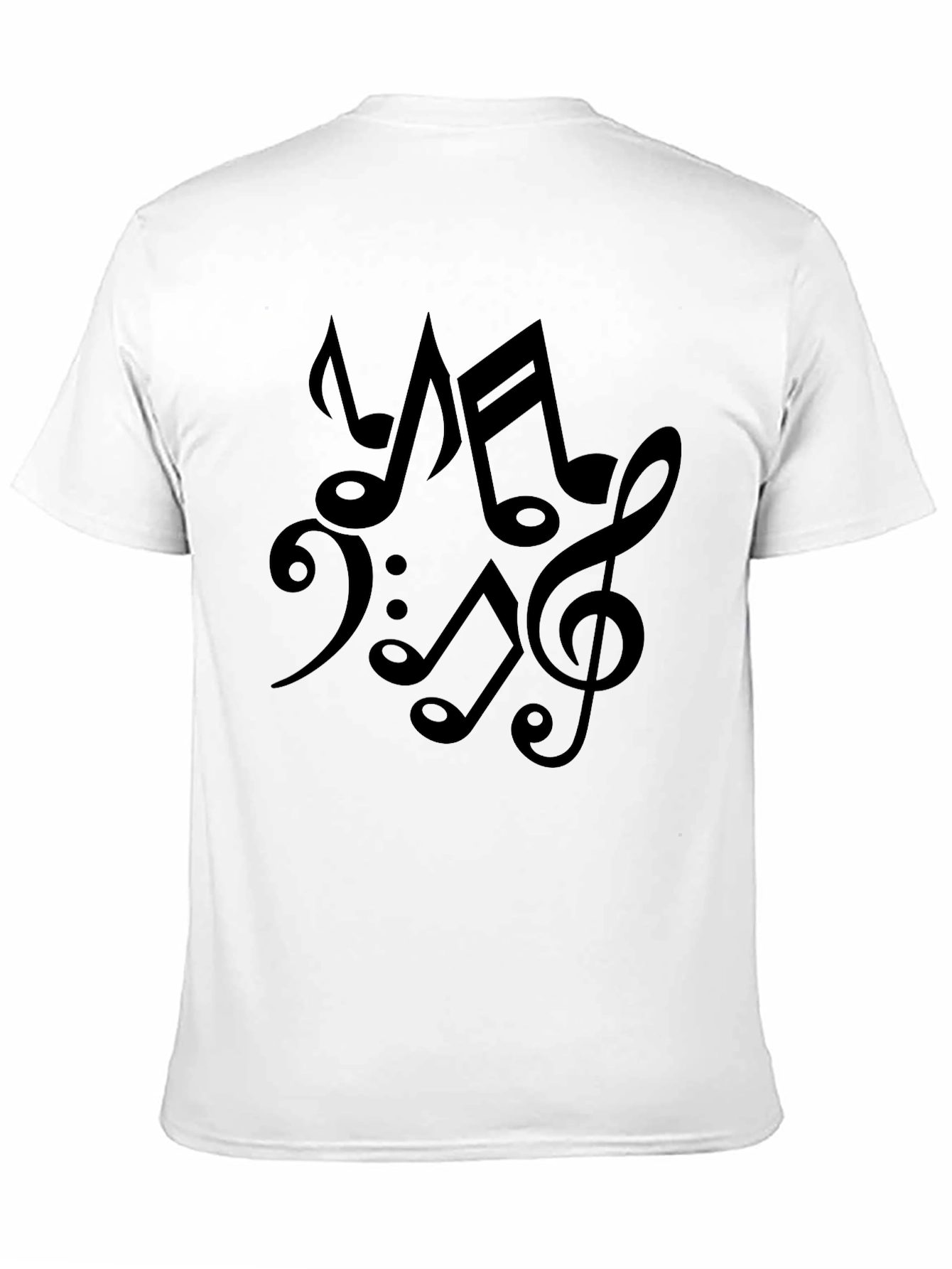 Black Musical Notes Black Cotton T-Shirt view 11