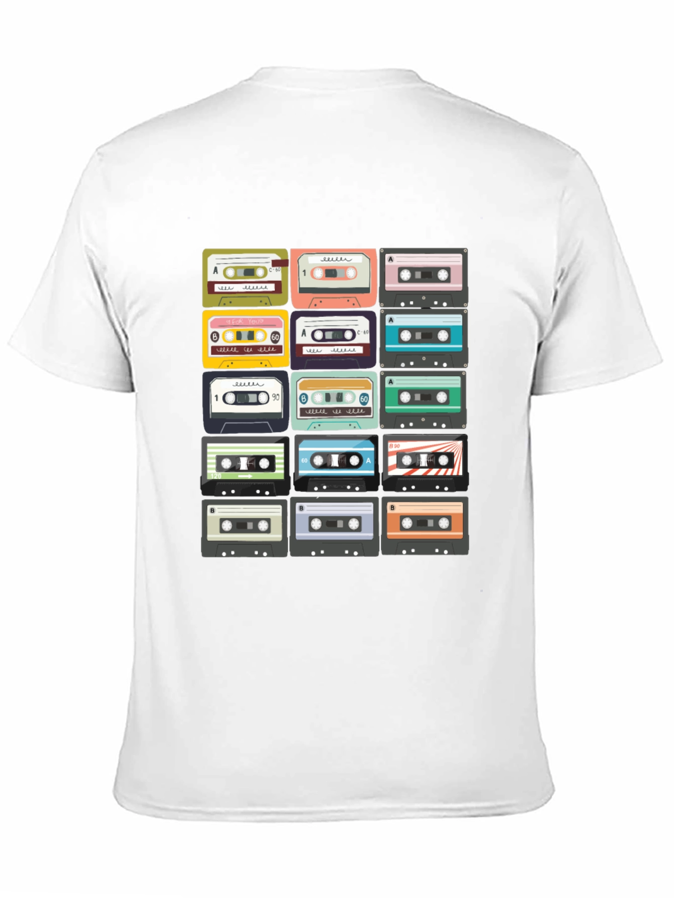 Black Retro Cassette Tape T-Shirt - Vintage Music Lover Tee view 11