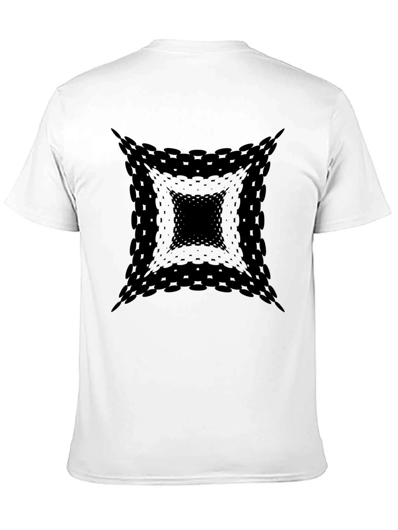 Black Men's Black Abstract Square Graphic Tee view 11
