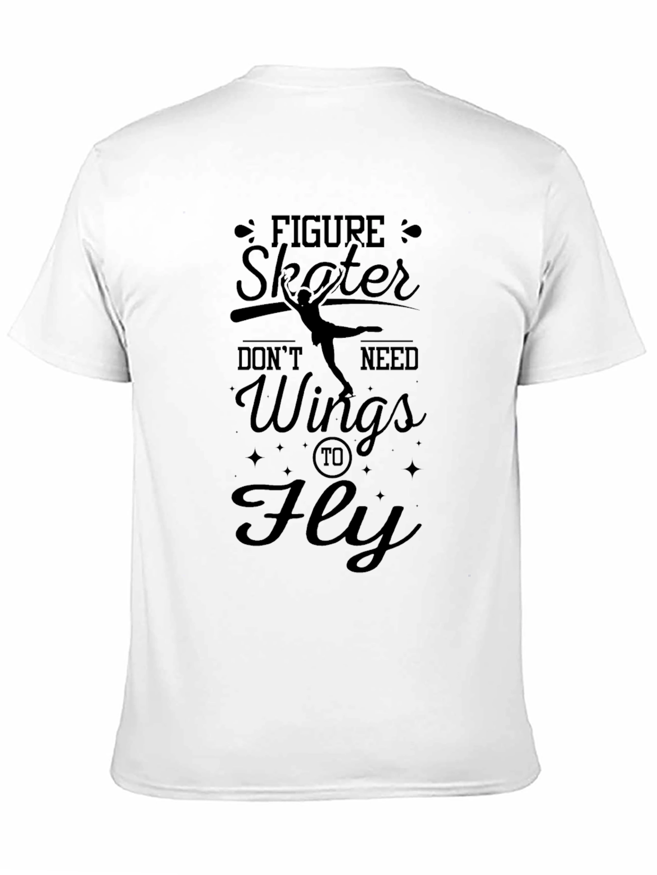 Black Figure Skater Wings T-Shirt - Fly High! view 11