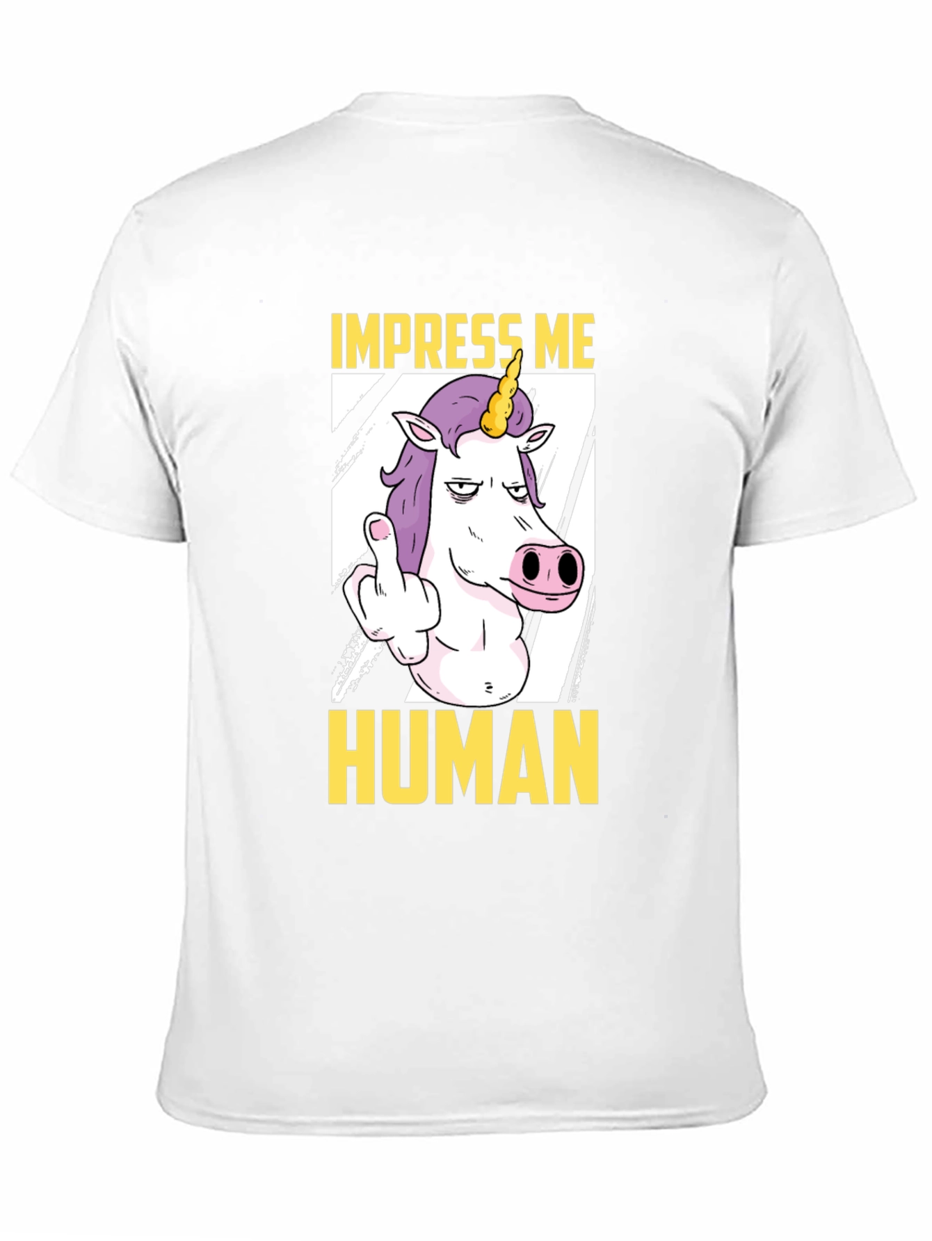 Black Impress Me Human Unicorn Graphic Tee - Funny T-Shirt view 11