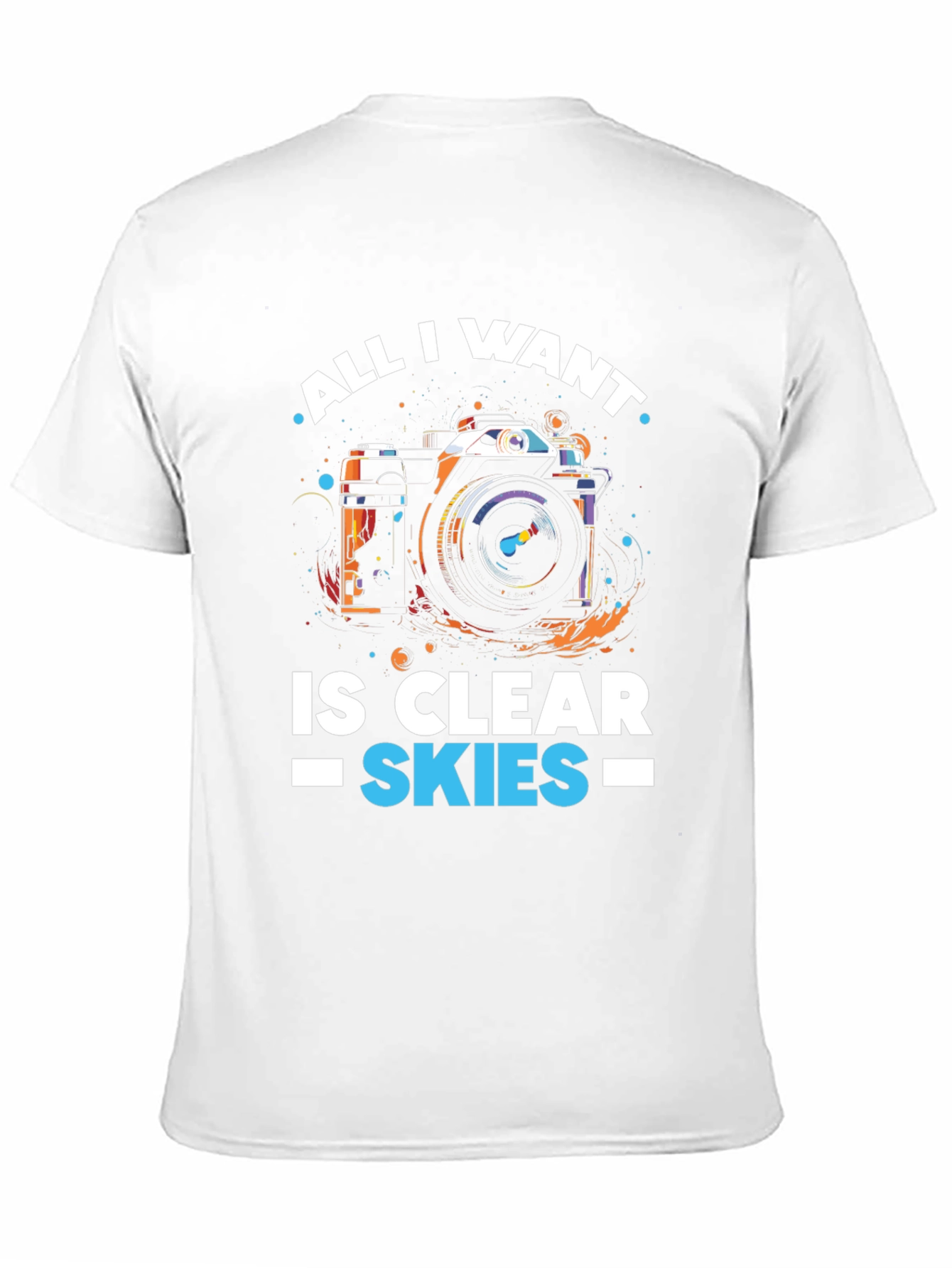 Black Clear Skies Camera Graphic T-Shirt view 11