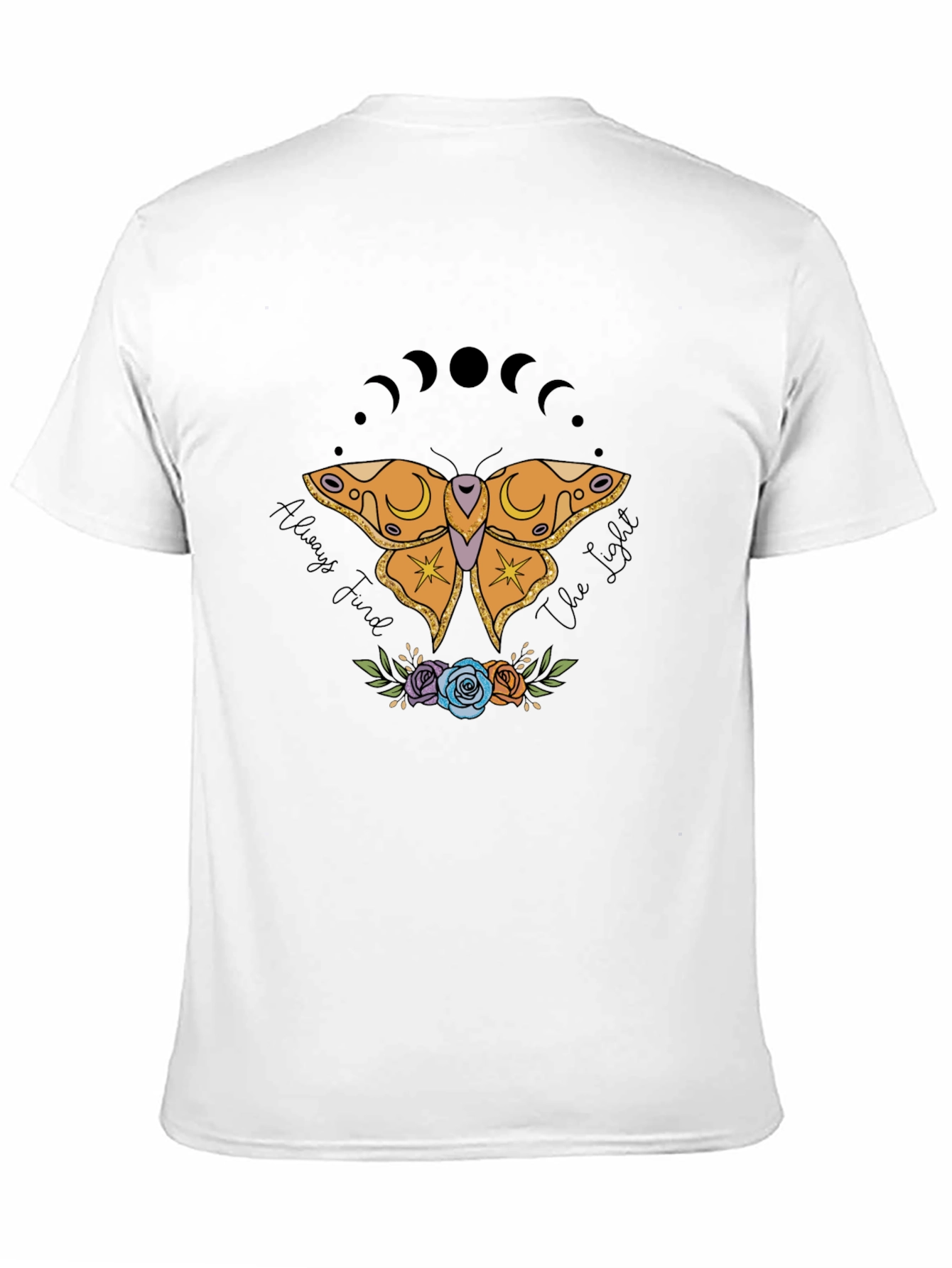 Black Moth and Moon Phases T-Shirt view 11