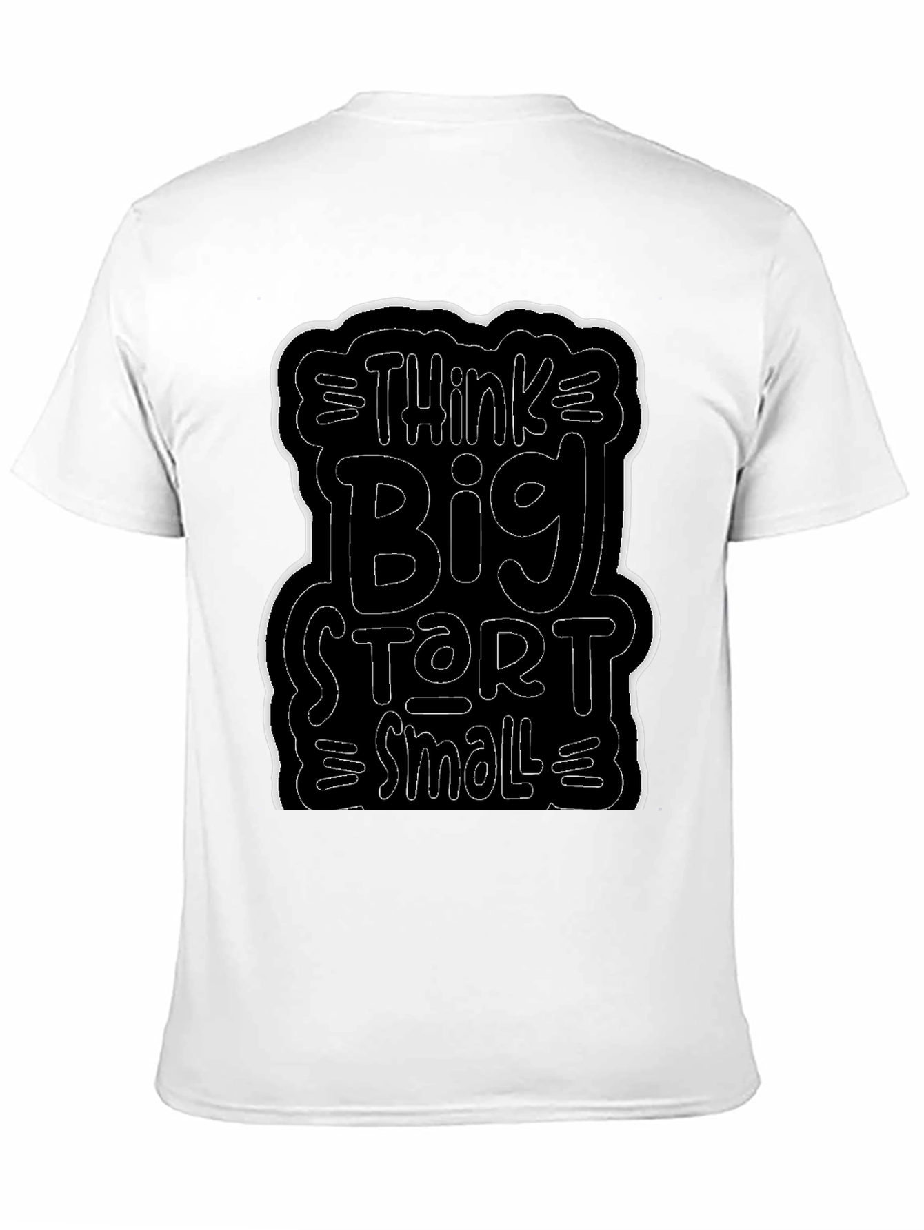 Black Think Big Start Small Black Graphic Tee view 11