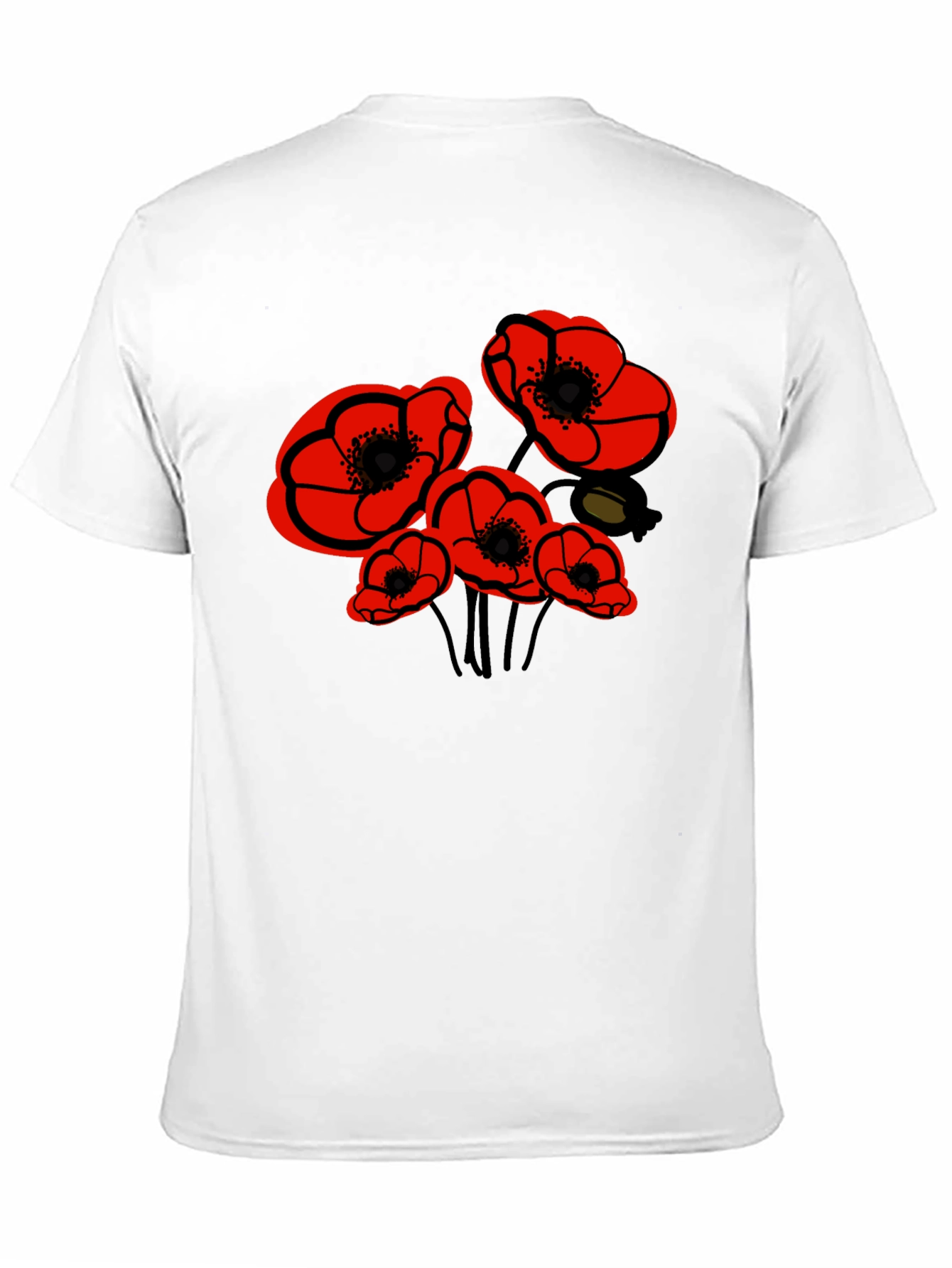 Black Floral Poppy Graphic Tee - Black view 11