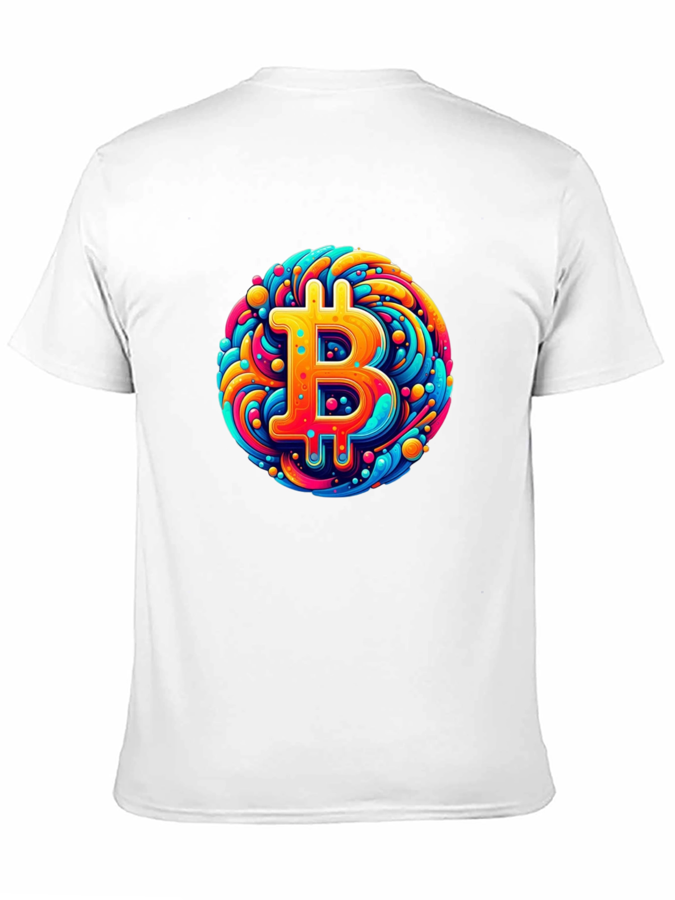 Black Bitcoin Art T-Shirt - Crypto Swirl Design view 11