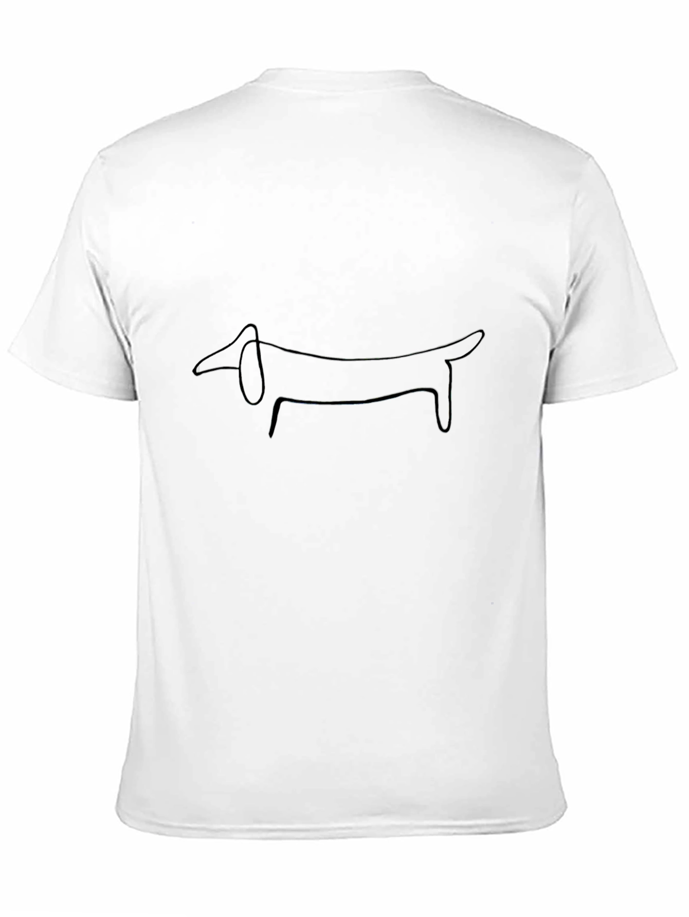 Black Minimalist Dachshund Graphic Black T-Shirt view 11
