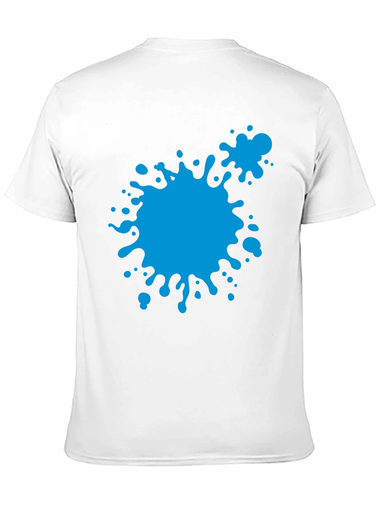 Black Abstract Blue Paint Splatter Black T-Shirt view 11