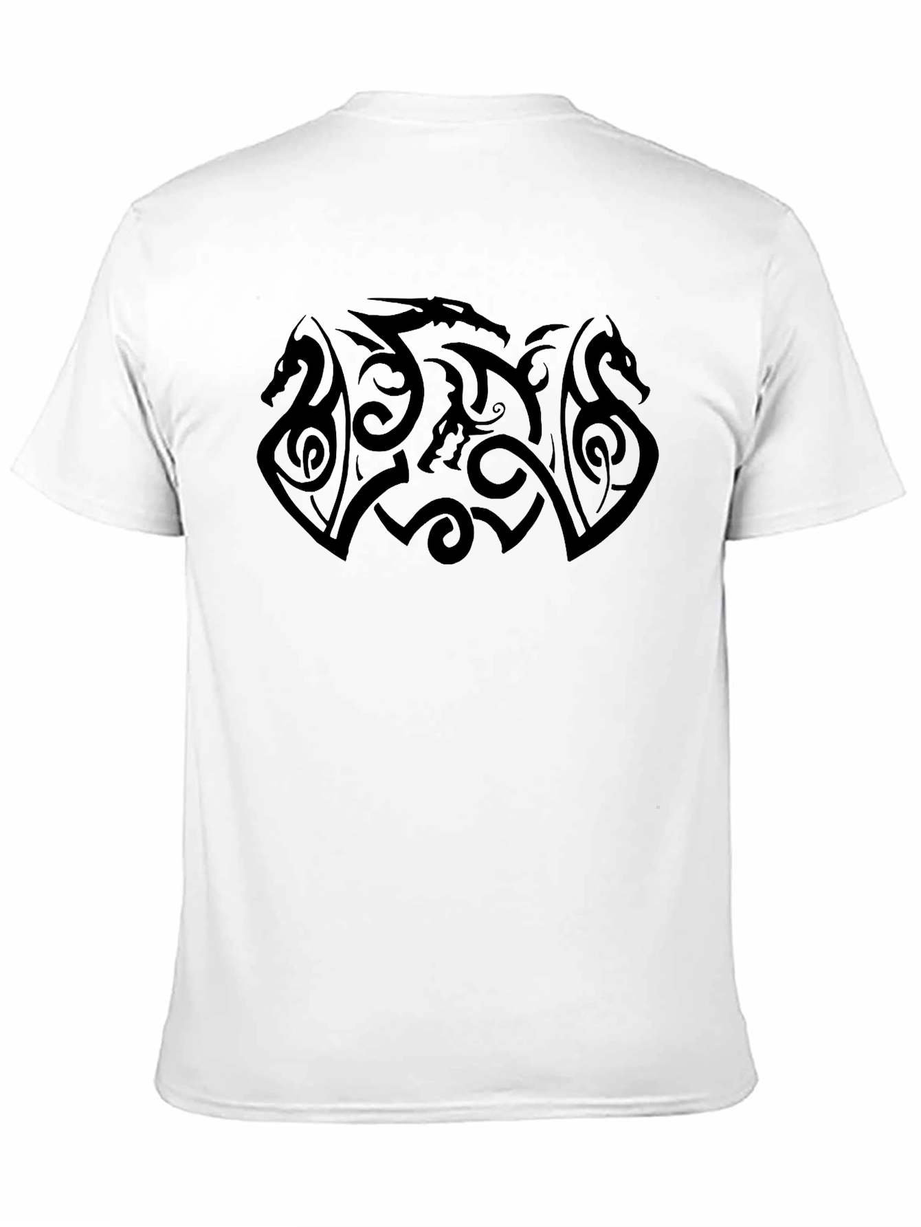 Black Dragon Design Black Tee - Graphic Print T-Shirt view 11