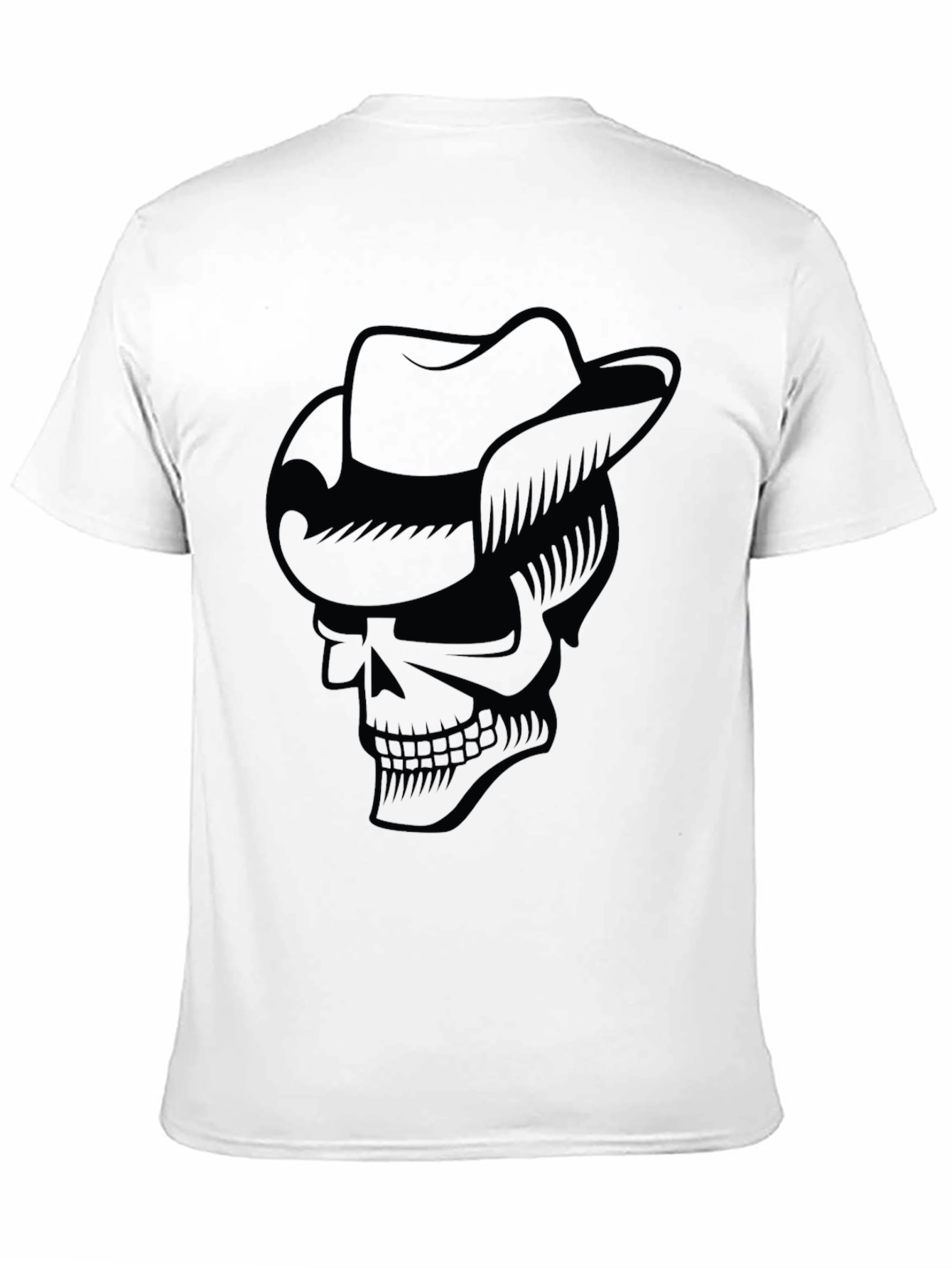 Black Skull Cowboy Hat Graphic T-Shirt - Cool Casual Tee view 11