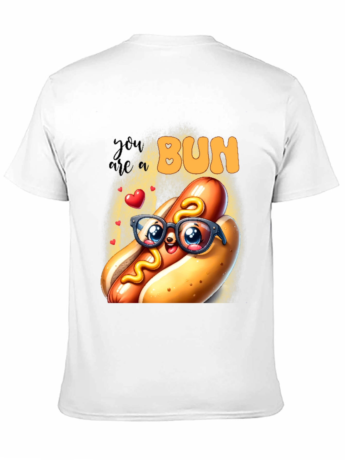 Black Cute Hotdog Graphic T-Shirt - "You are a Bun" view 11
