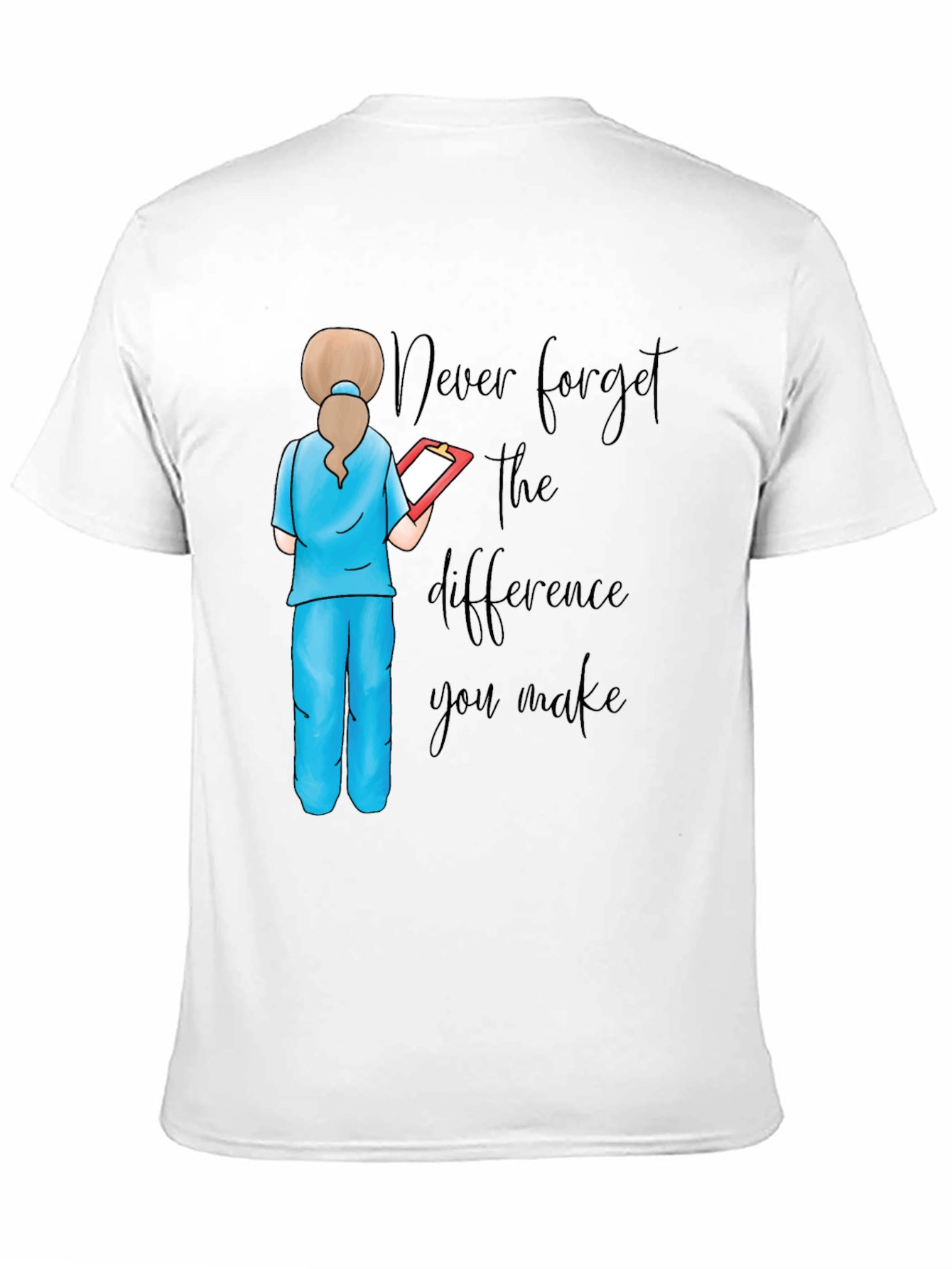 Black Nurse Quote Graphic Tee - Never Forget the Difference view 11