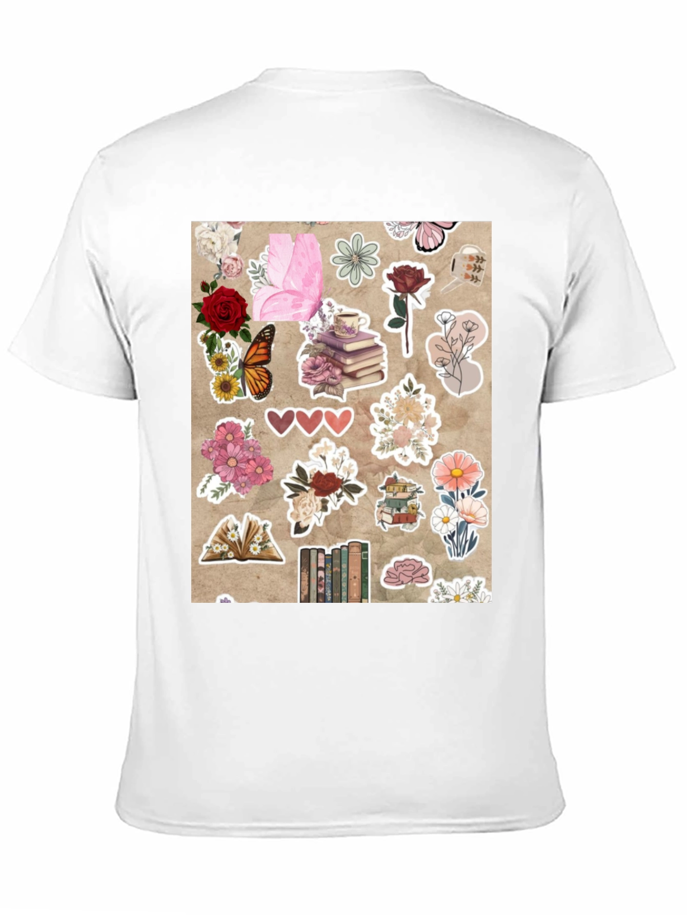 Black Floral Bookworm Graphic Tee view 11