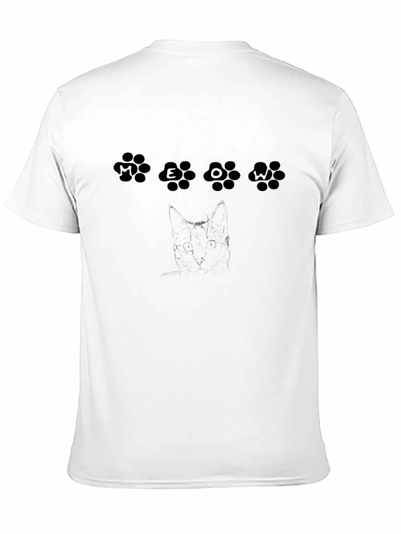 Black MEOW Cat Paw Print Graphic Tee - Black view 11