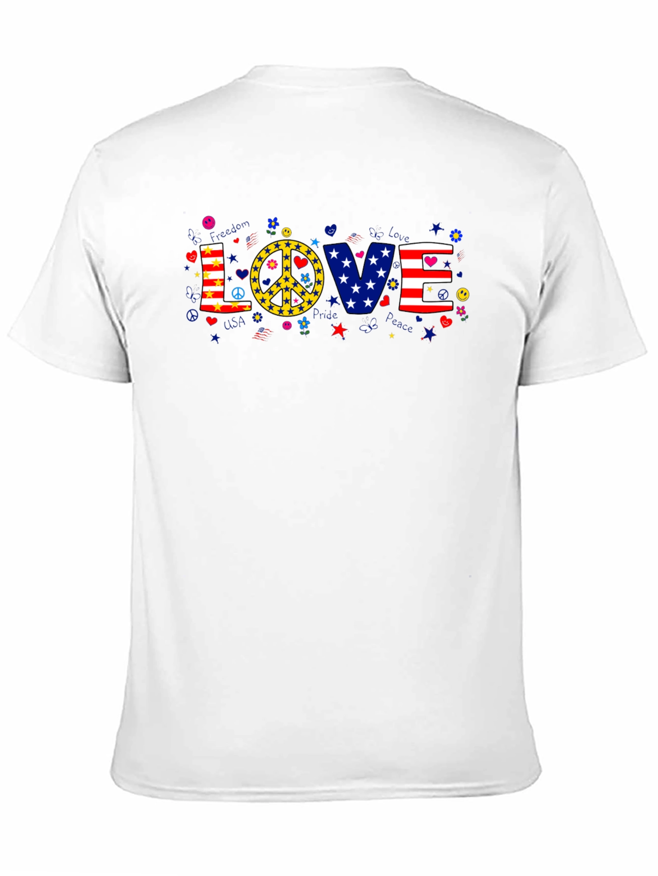 Black Love & Peace Graphic T-Shirt - Patriotic view 11